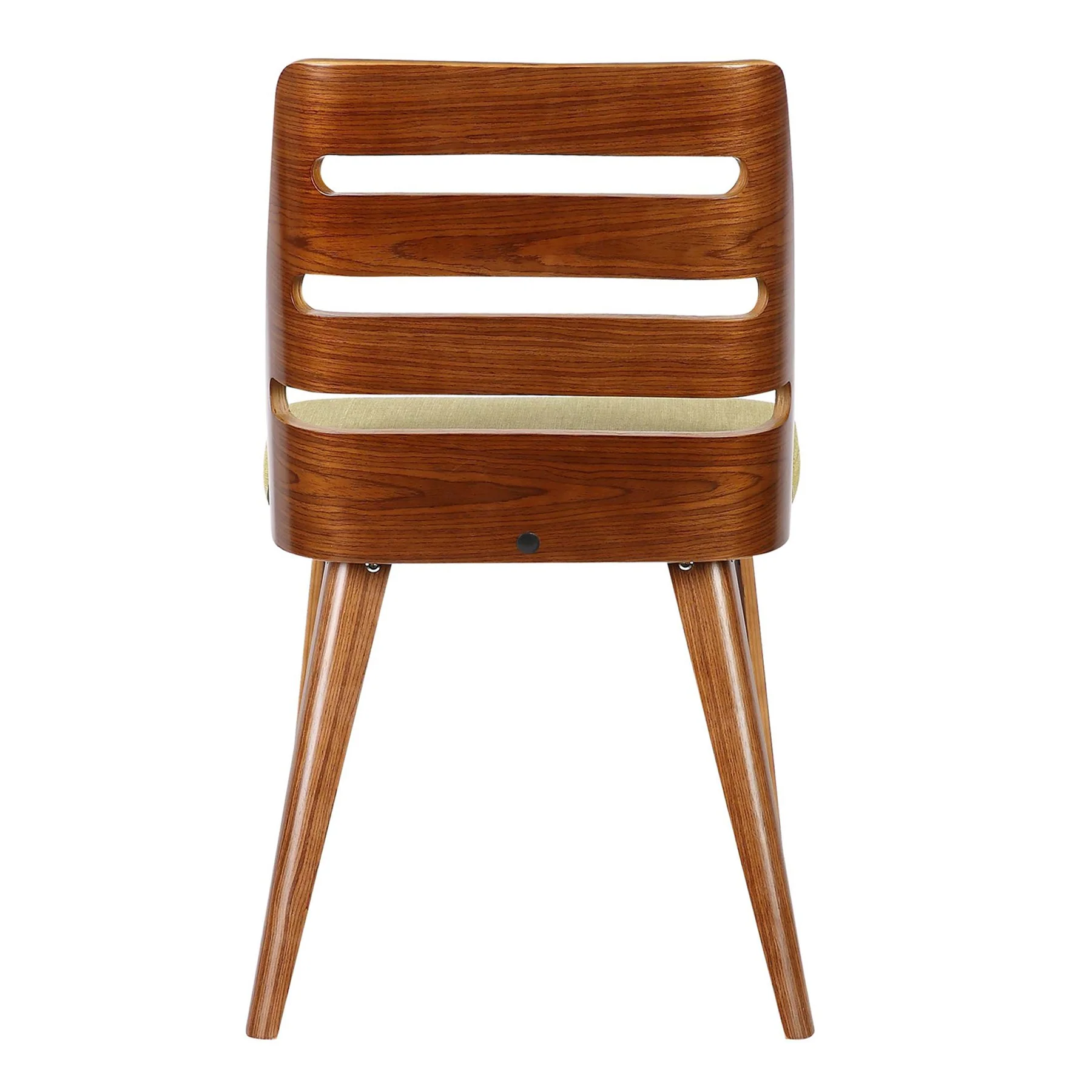 Storm Mid-Century Dining Chair in Walnut Wood and Green Fabric - Image 4