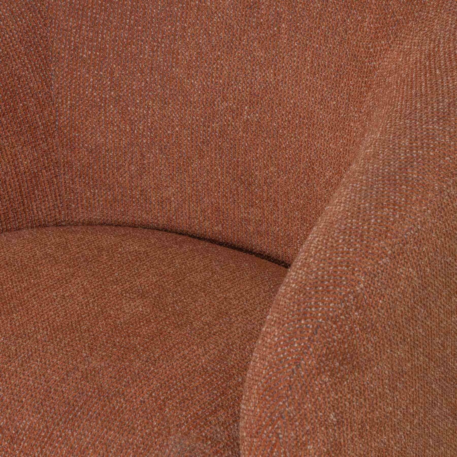 Stormy Accent Chair in Salted Rust Fabric with Chestnut Brown Finish - Image 4