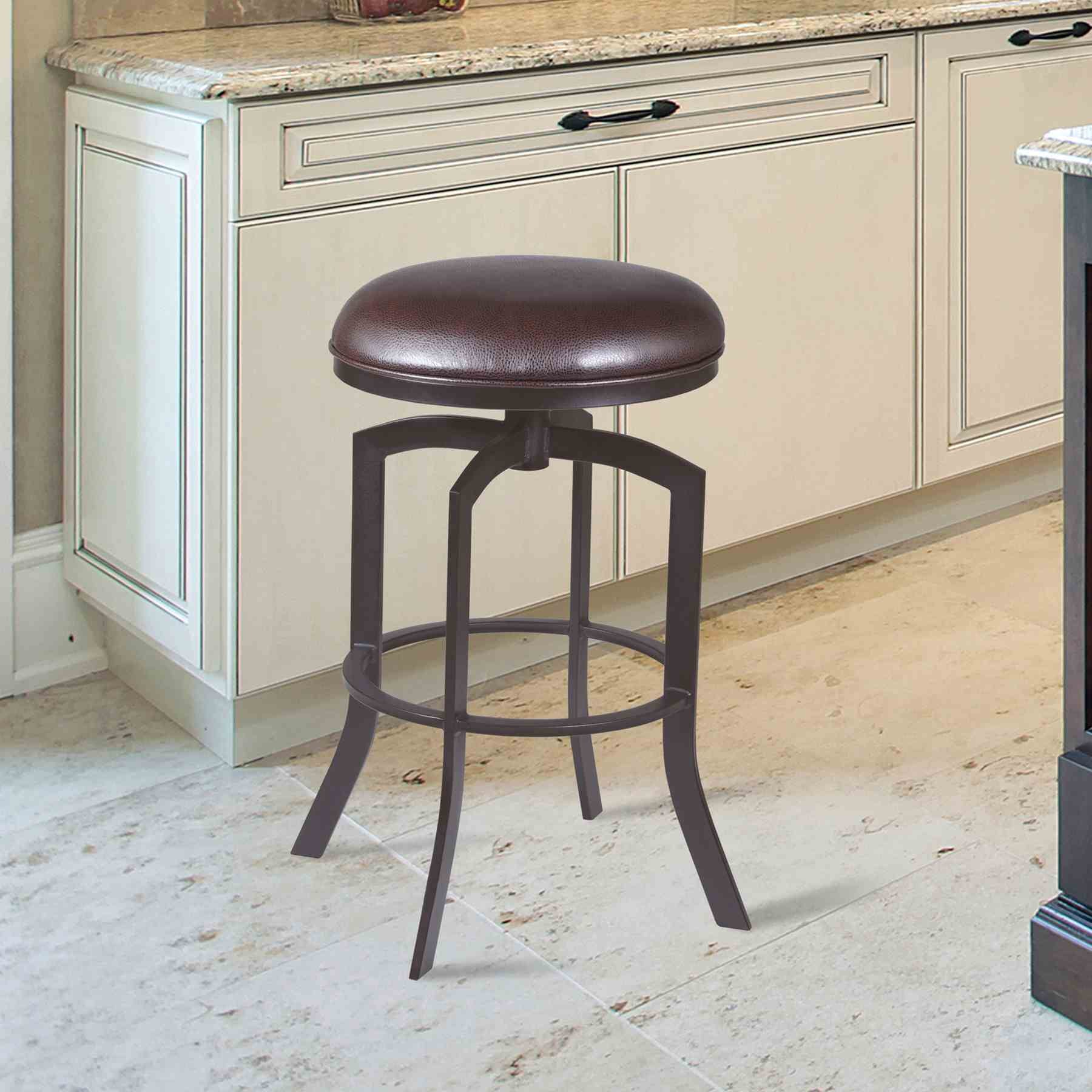 Studio 30" Bar Height Barstool in Auburn Bay finish with Brown Faux Leather - Image 4