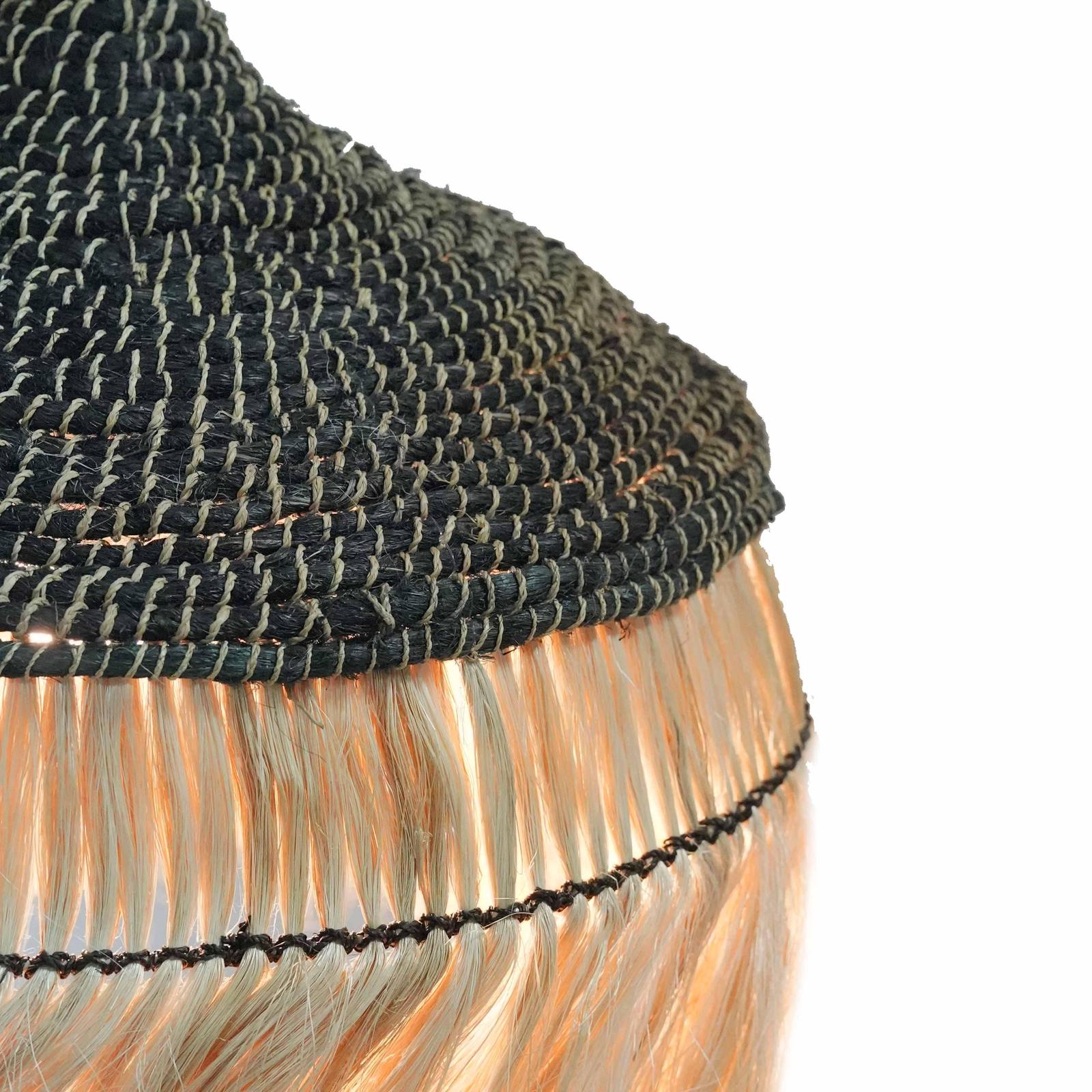 Sula Natural and Black Upcycled Abaca Pendant Lamp - Image 3