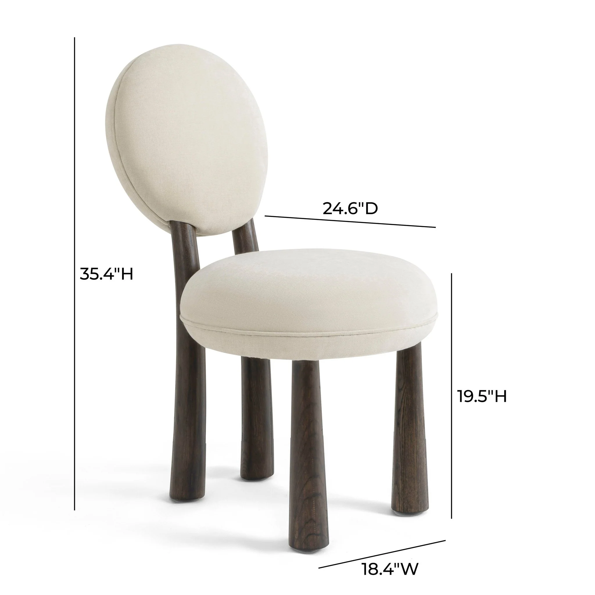 Sulley Cream Perfomance Chenille Dining Chair - Image 7