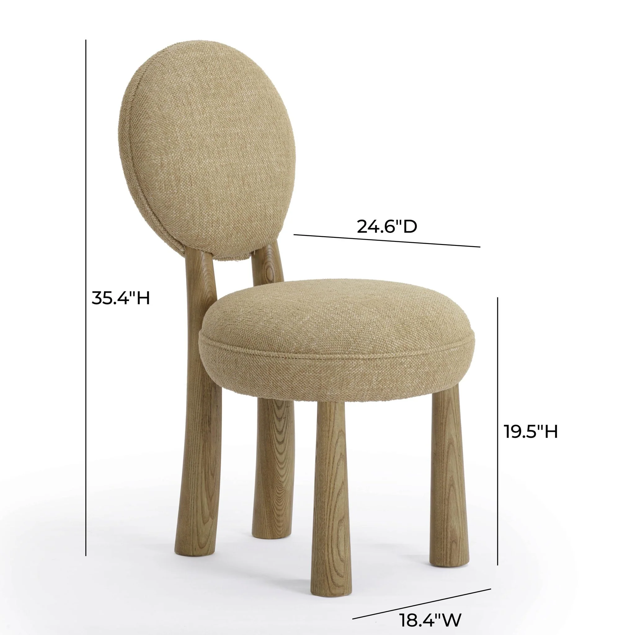 Sulley Honey Tan Perfomance Basketweave Dining Chair - Image 7