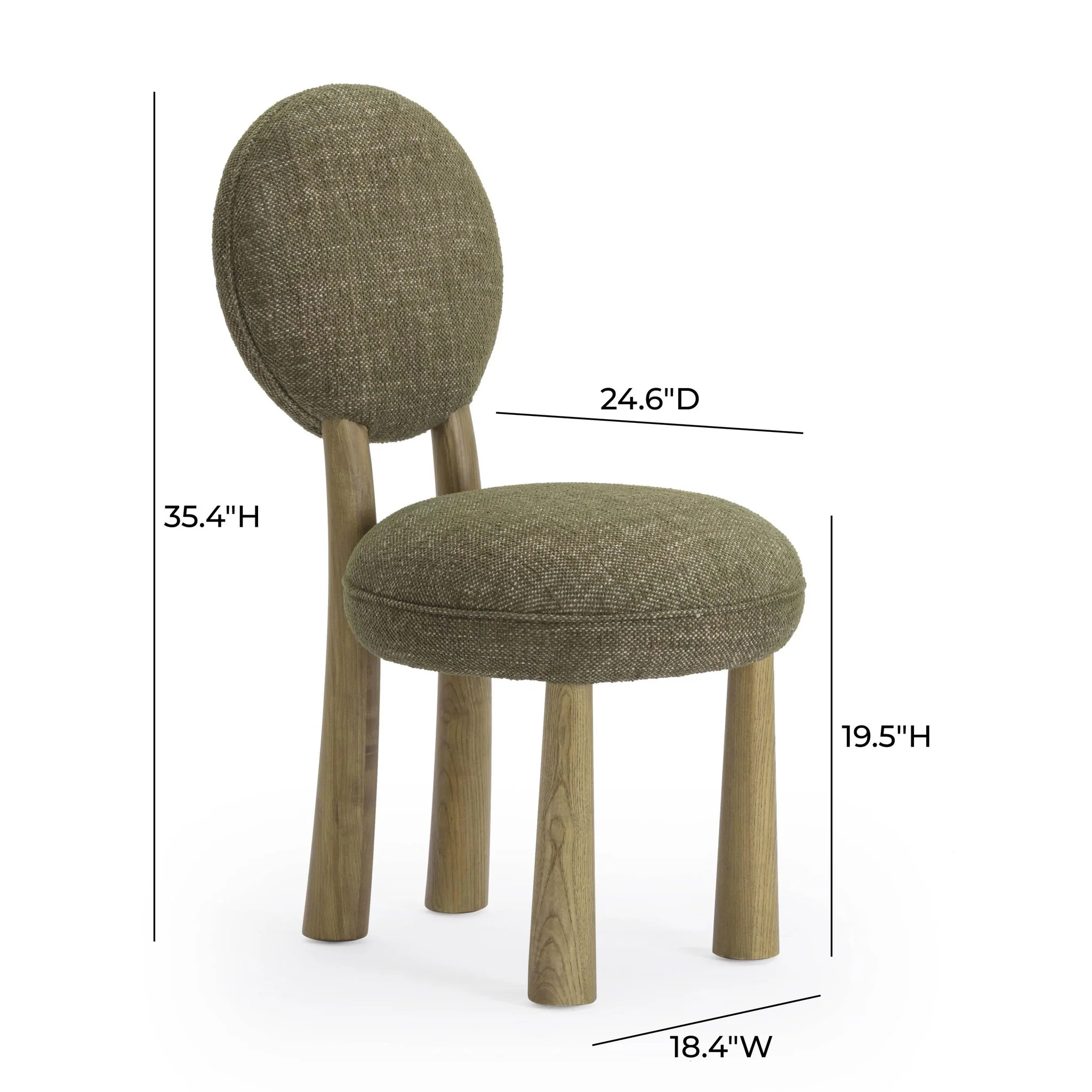 Sulley Olive Green Perfomance Basketweave Dining Chair - Image 7