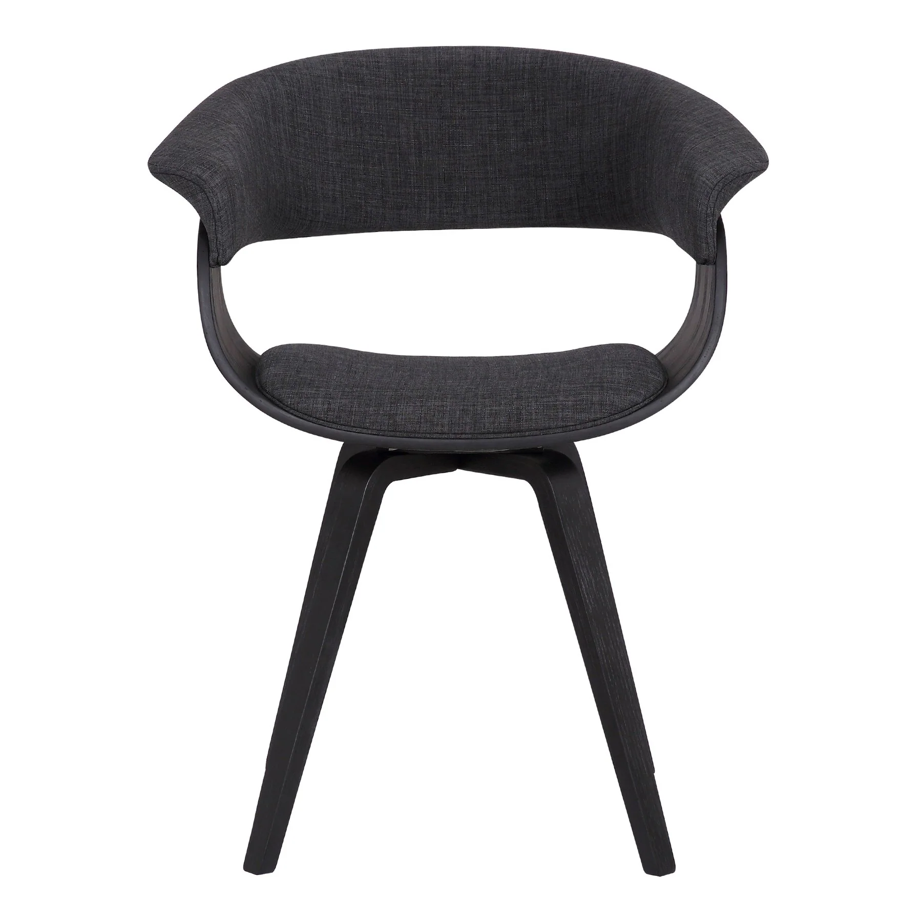 Summer Contemporary Dining Chair in Black Brush Wood Finish and Charcoal Fabric - Image 2