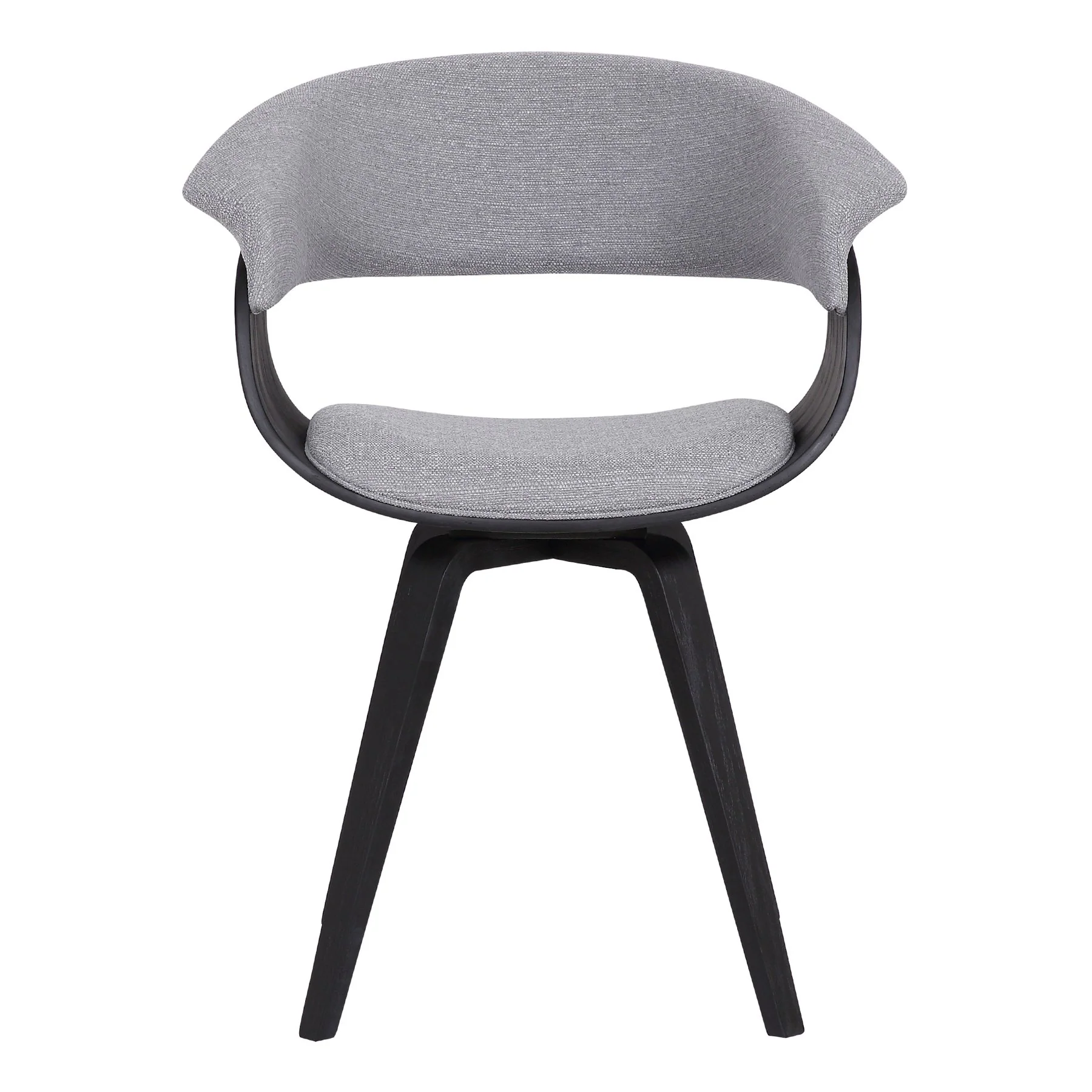 Summer Contemporary Dining Chair in Black Brush Wood Finish and Gray Fabric - Image 2