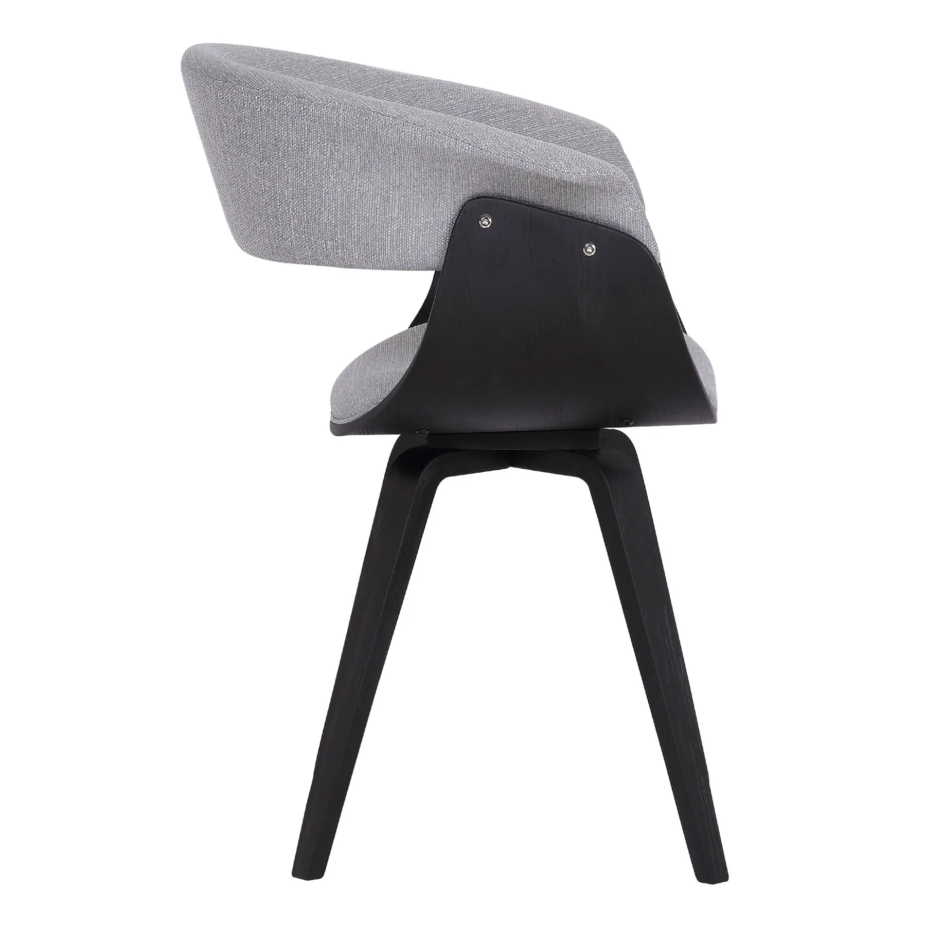 Summer Contemporary Dining Chair in Black Brush Wood Finish and Gray Fabric - Image 3