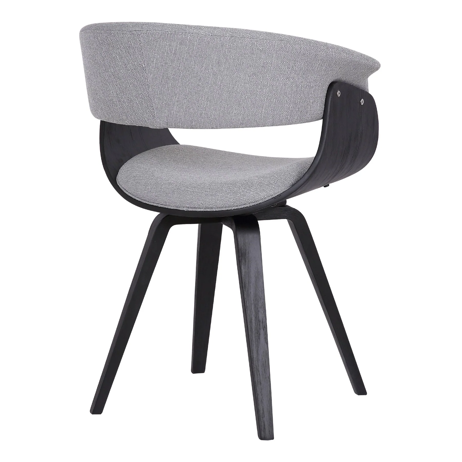 Summer Contemporary Dining Chair in Black Brush Wood Finish and Gray Fabric - Image 4
