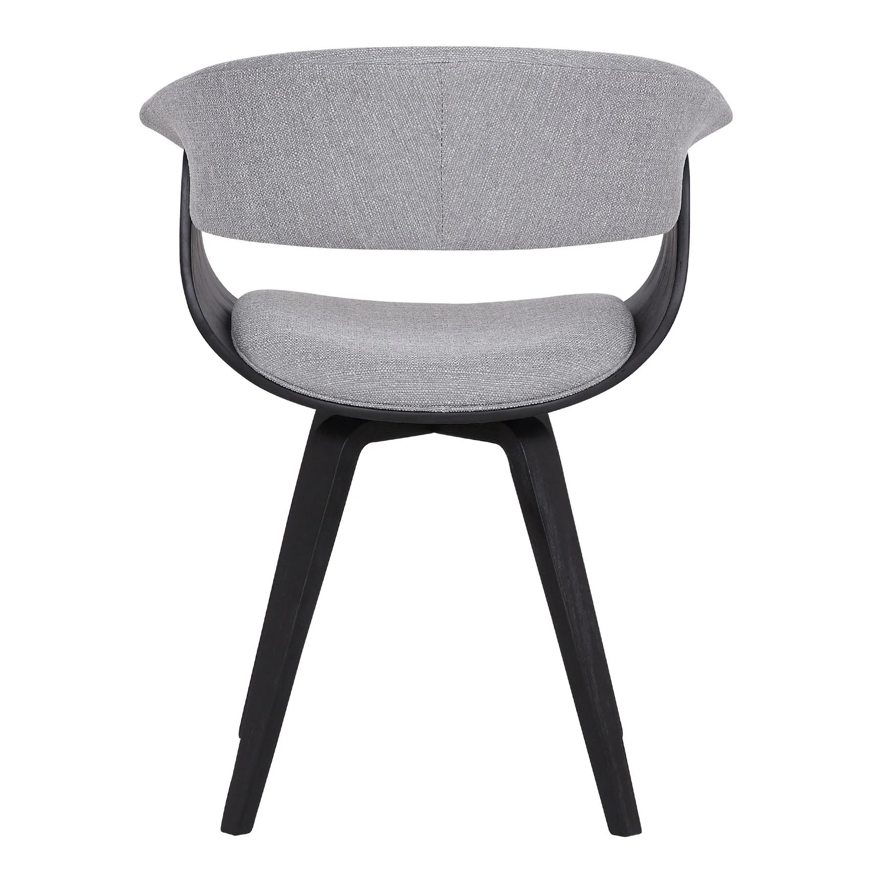 Summer Contemporary Dining Chair in Black Brush Wood Finish and Gray Fabric - Image 5