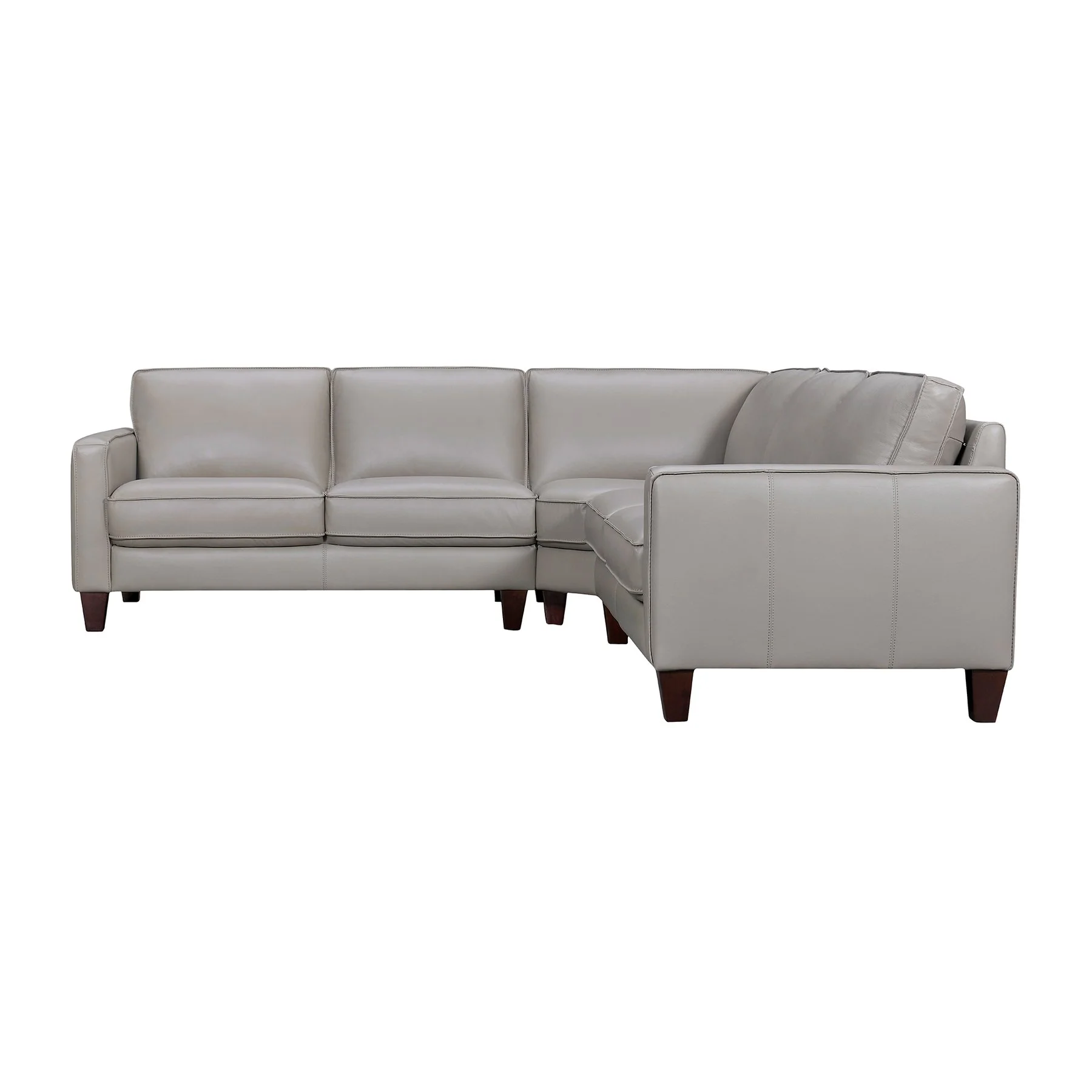 Summit 3 Piece Greige Leather Sectional Sofa - Image 2