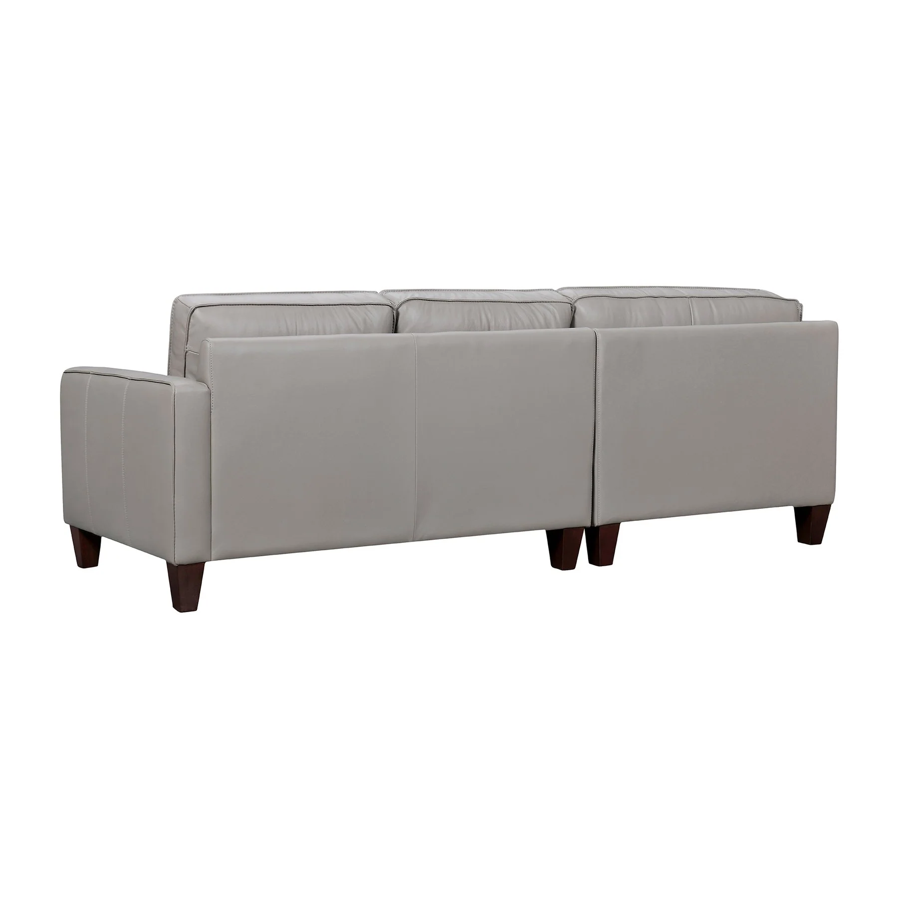 Summit 3 Piece Greige Leather Sectional Sofa - Image 3