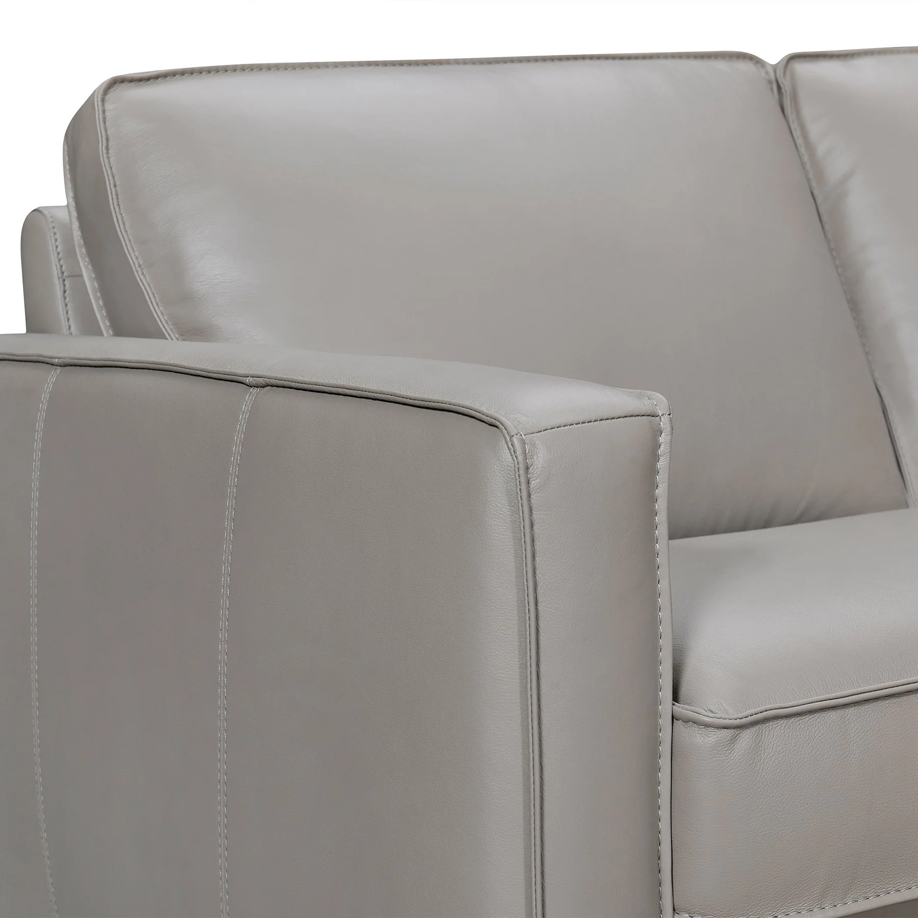 Summit 3 Piece Greige Leather Sectional Sofa - Image 5