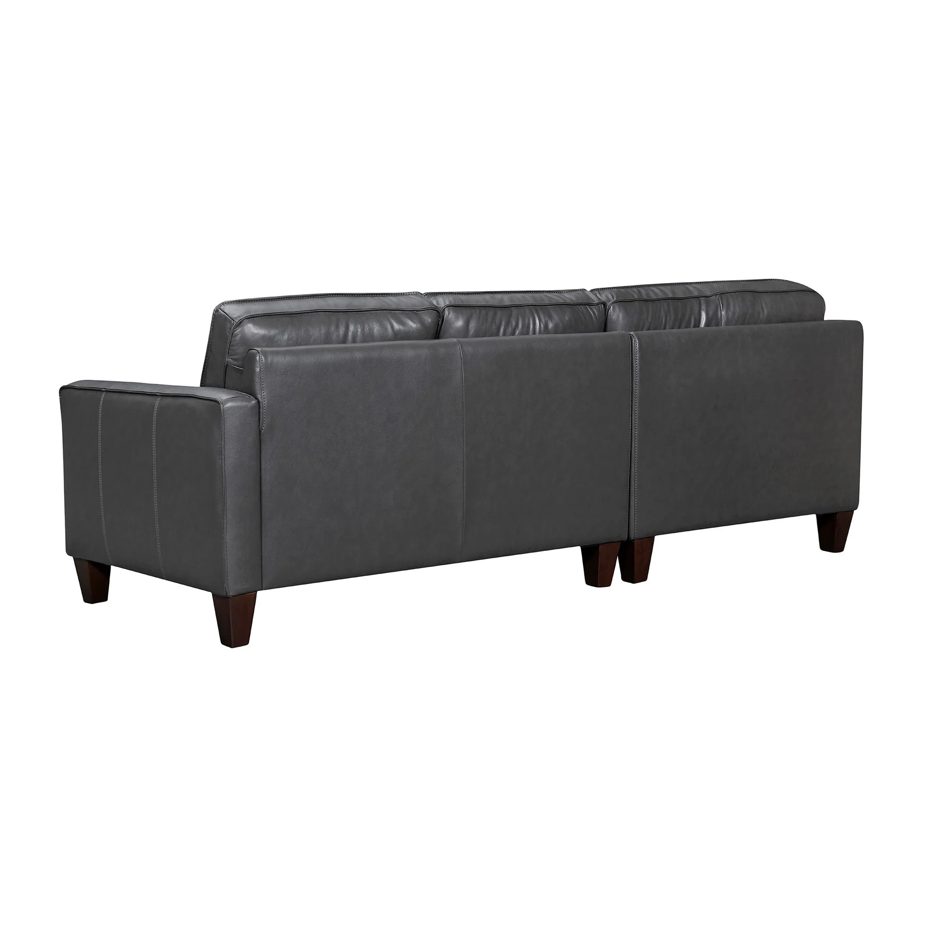 Summit 3 Piece Pewter Leather Sectional Sofa - Image 3