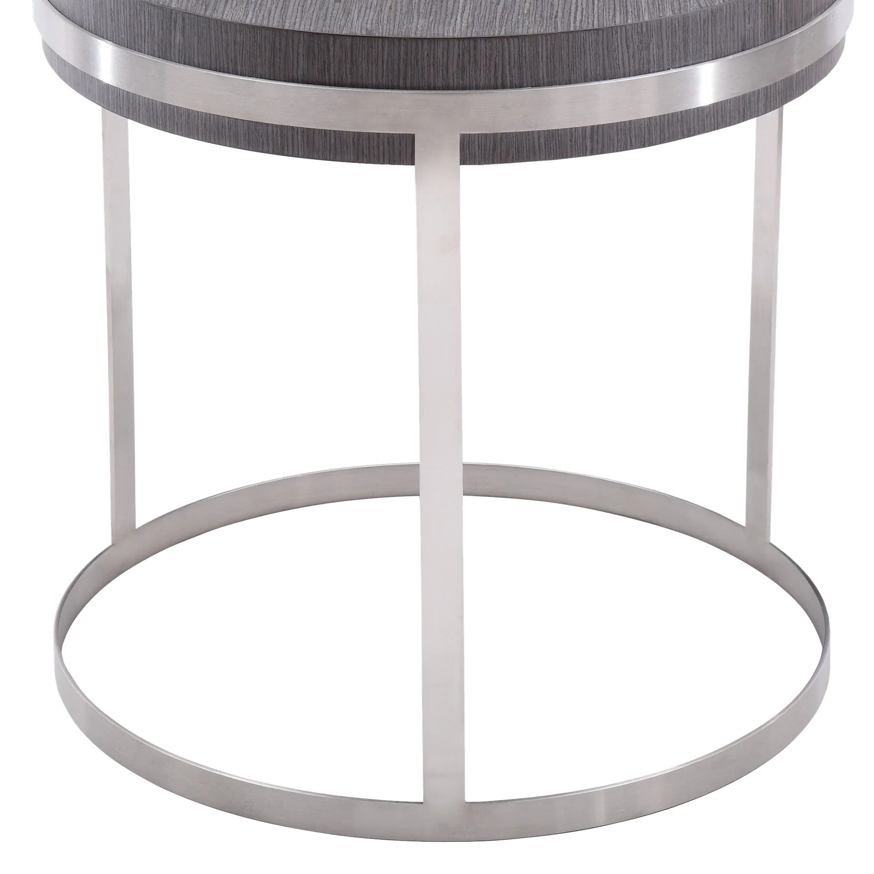 Sunset End Table in Brushed Stainless Steel finish with Gray Top - Image 3