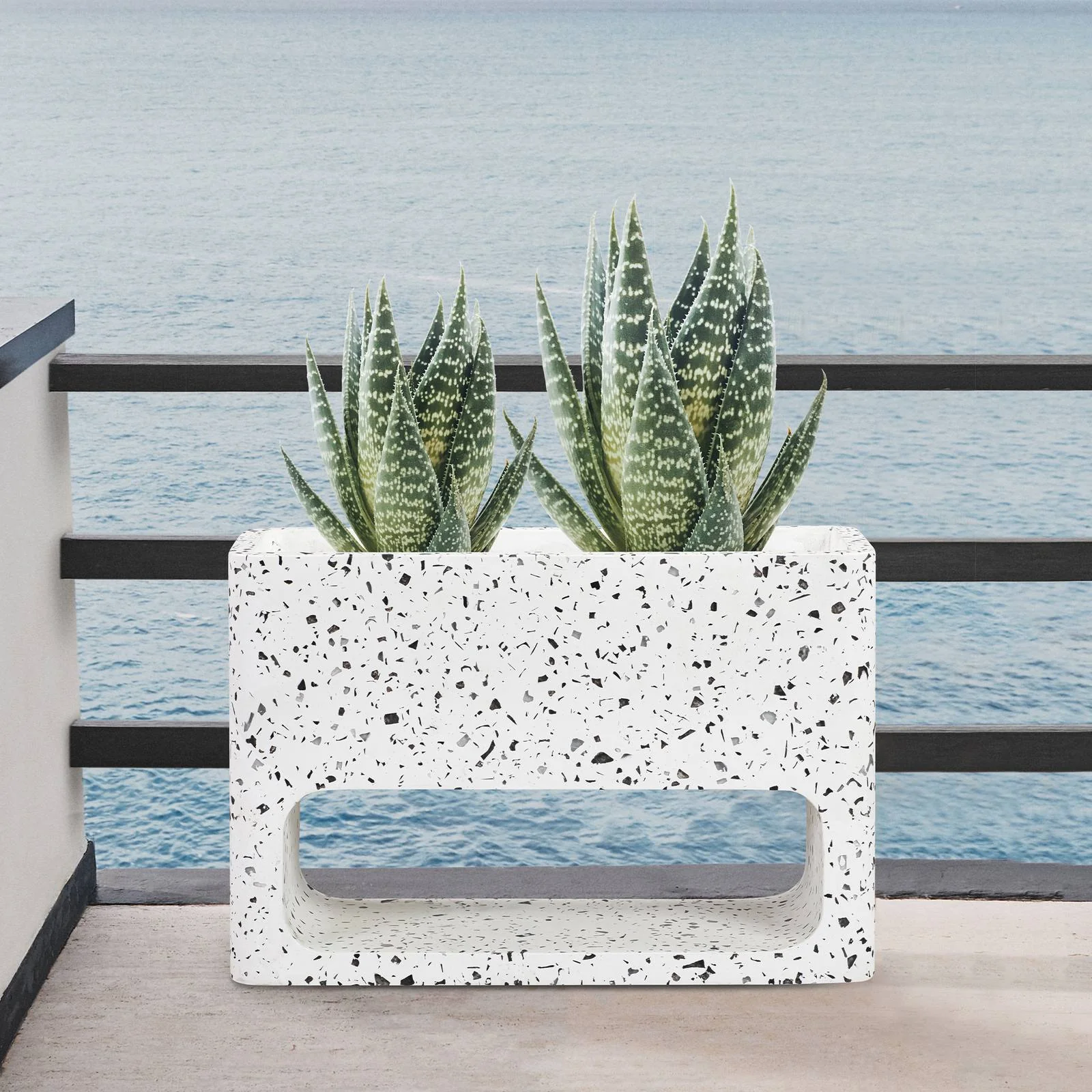 Sunstone Indoor or Outdoor Planter in Terrazzo Concrete - Image 8