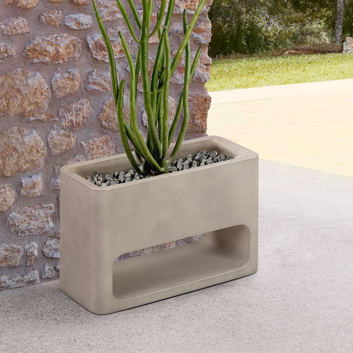 Sunstone Indoor or Outdoor Planter in White Concrete - Image 9