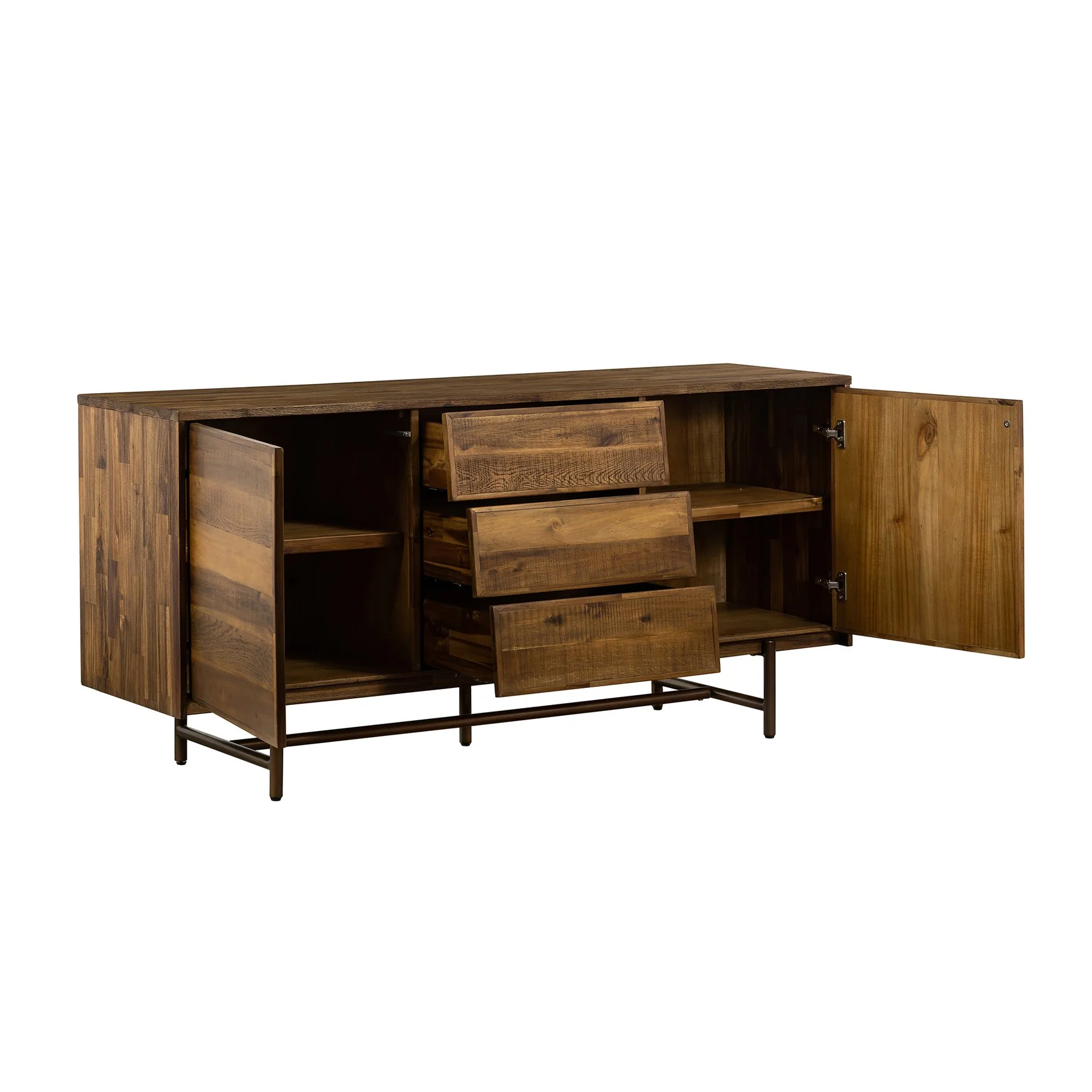 Superb Rustic Oak Buffet Cabinet - Image 3