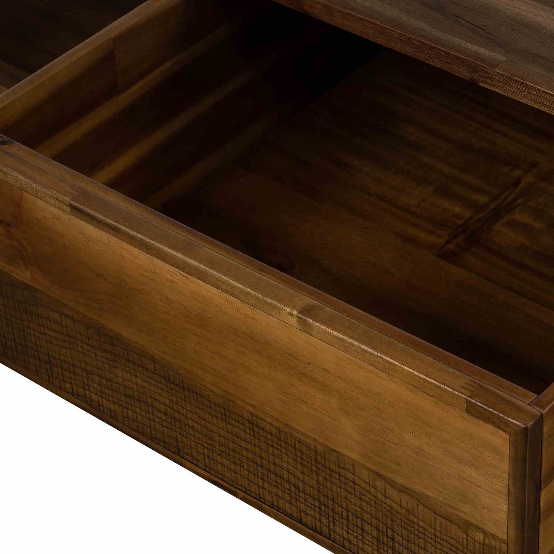 Superb Rustic Oak Coffee Table with Drawer - Image 9