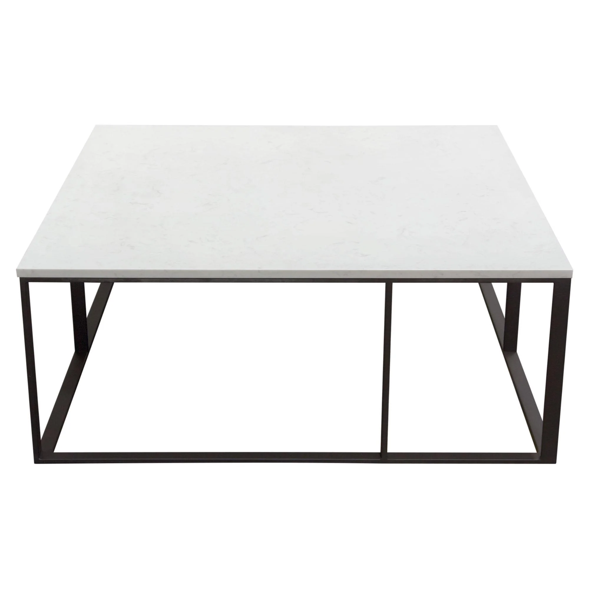 Surface Square Cocktail Table w/ Engineered Marble Top & Black Powder Coated Metal Base by Diamond Sofa - Image 3