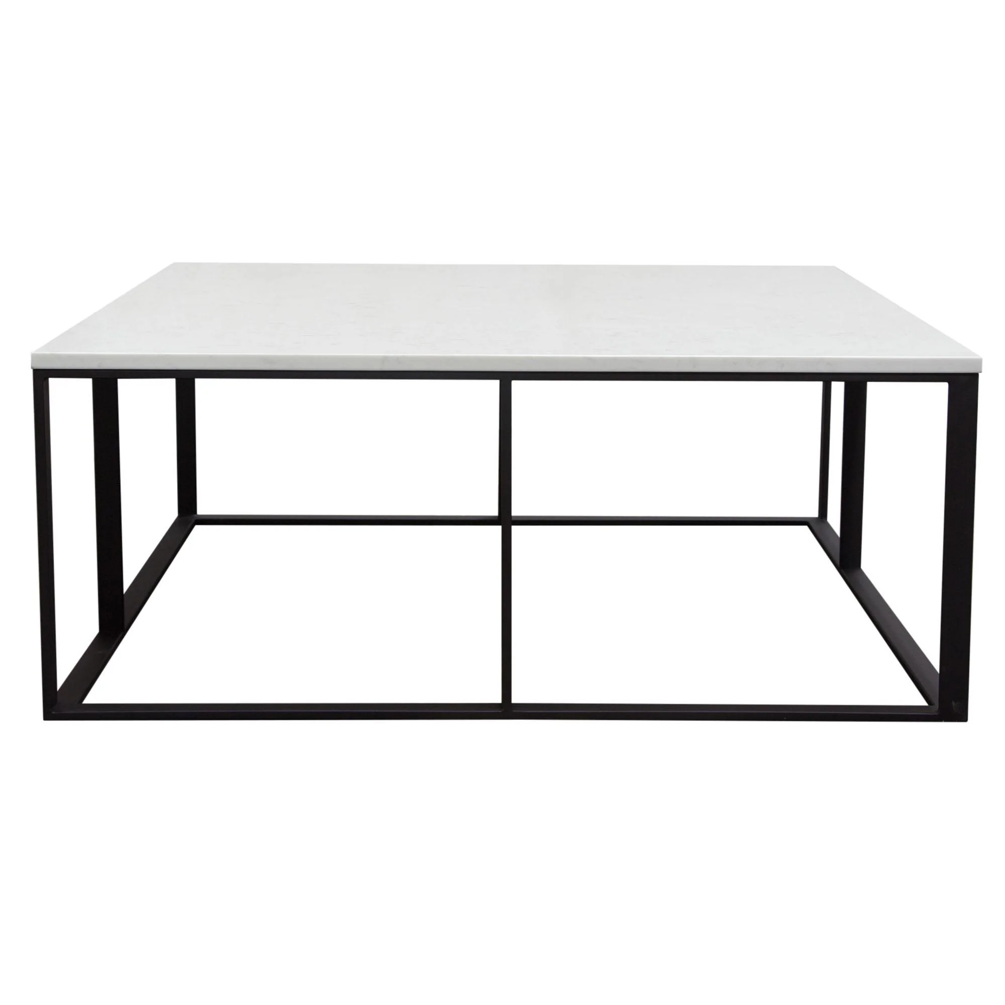 Surface Square Cocktail Table w/ Engineered Marble Top & Black Powder Coated Metal Base by Diamond Sofa - Image 7