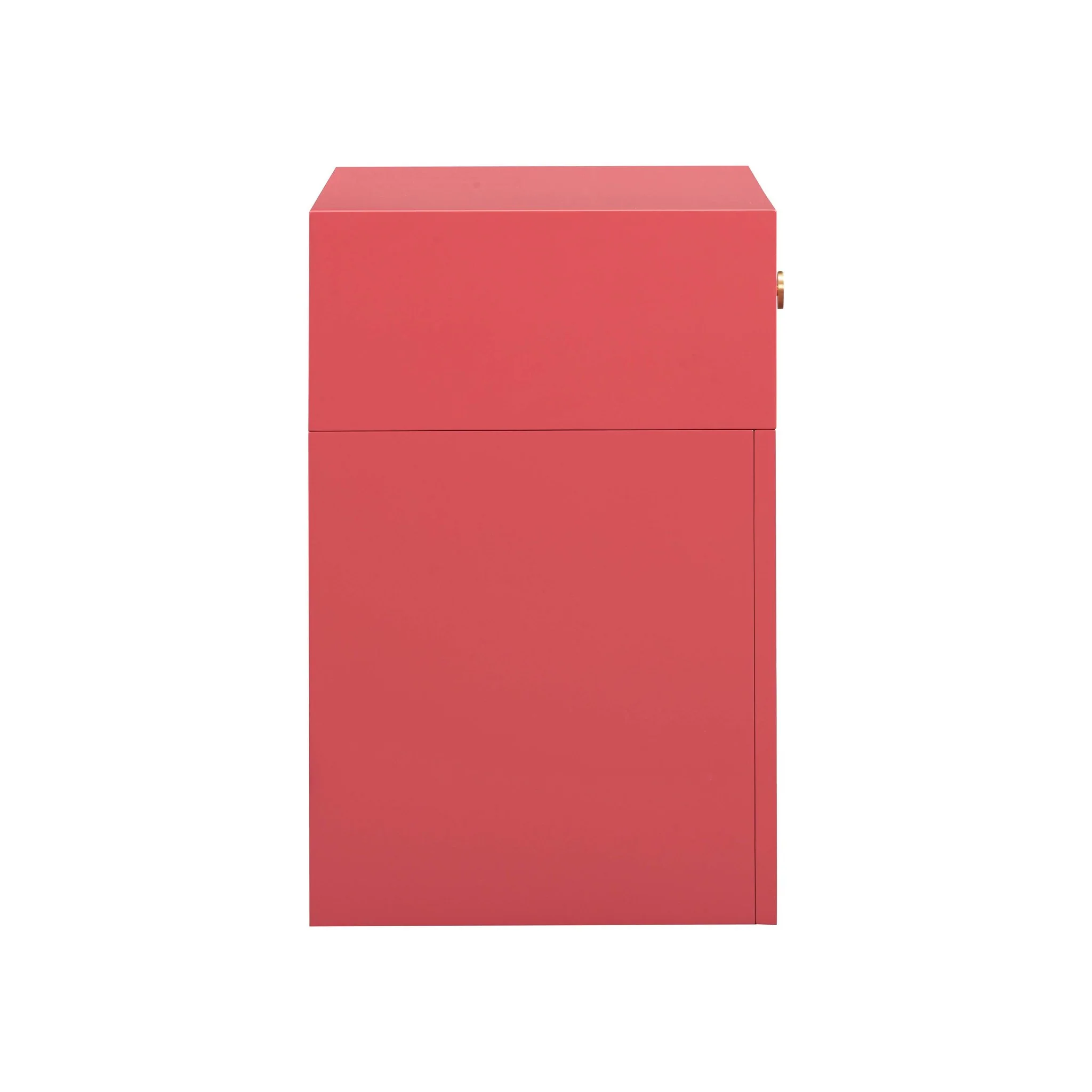 Suzie Coral Pink & Rattan Nightstand - Image 4
