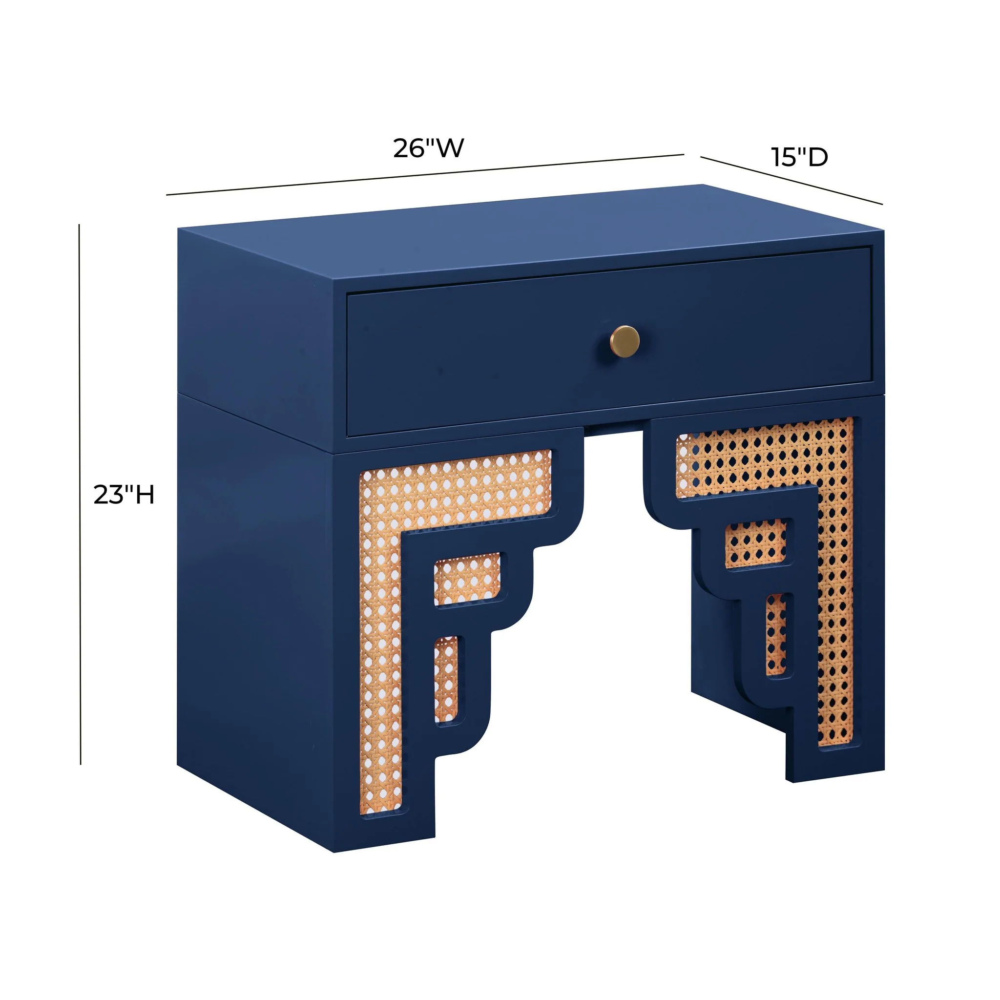 Suzie Navy & Rattan Nightstand - Image 6