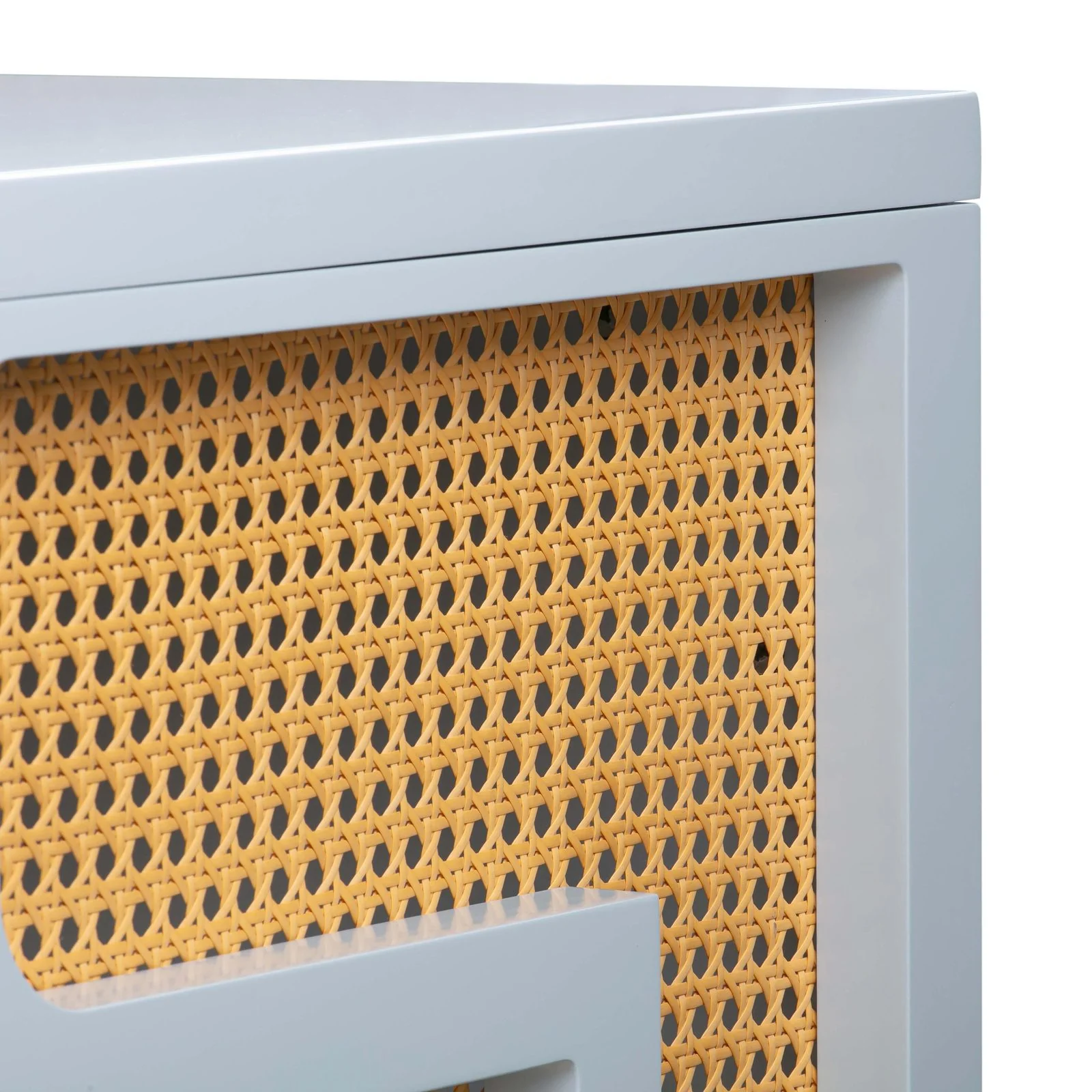 Suzie Pastel Blue & Rattan Executive Desk - Image 6
