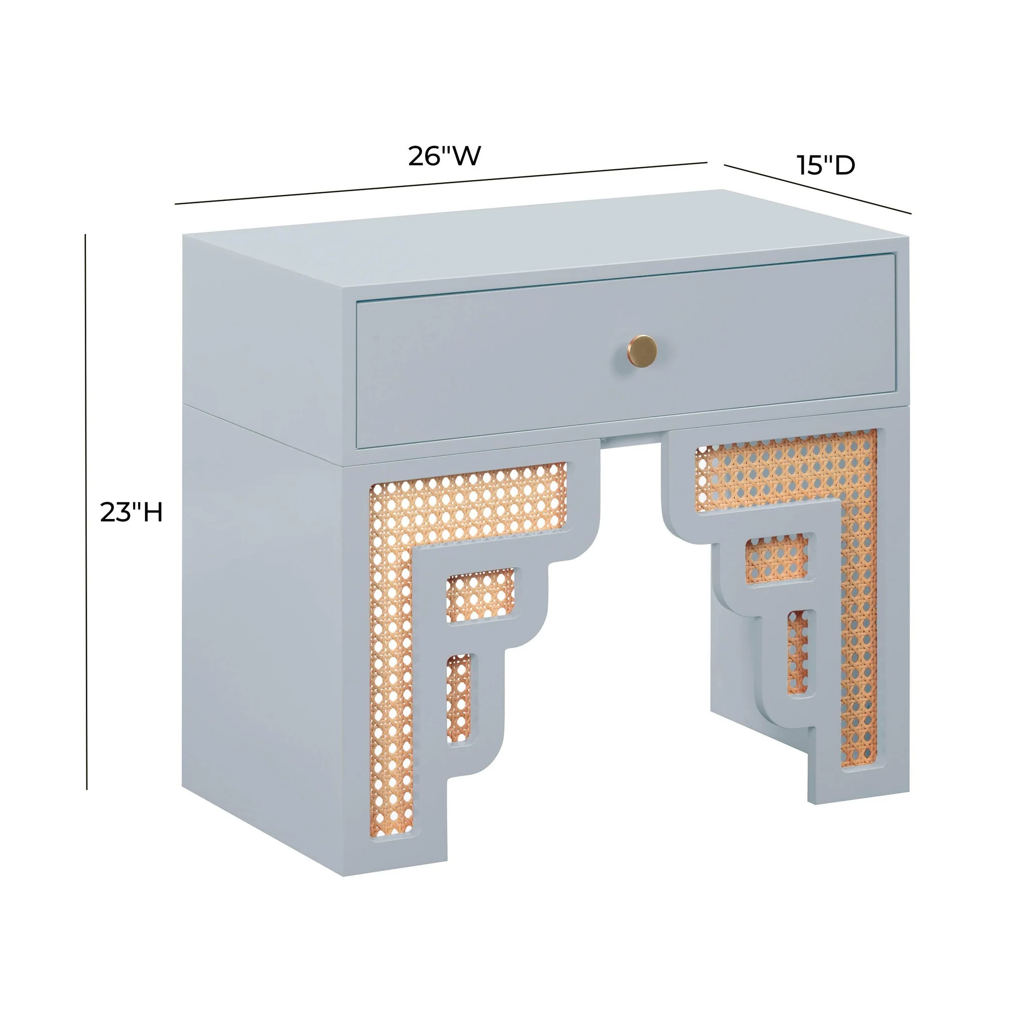 Suzie Pastel Blue & Rattan Nightstand - Image 5