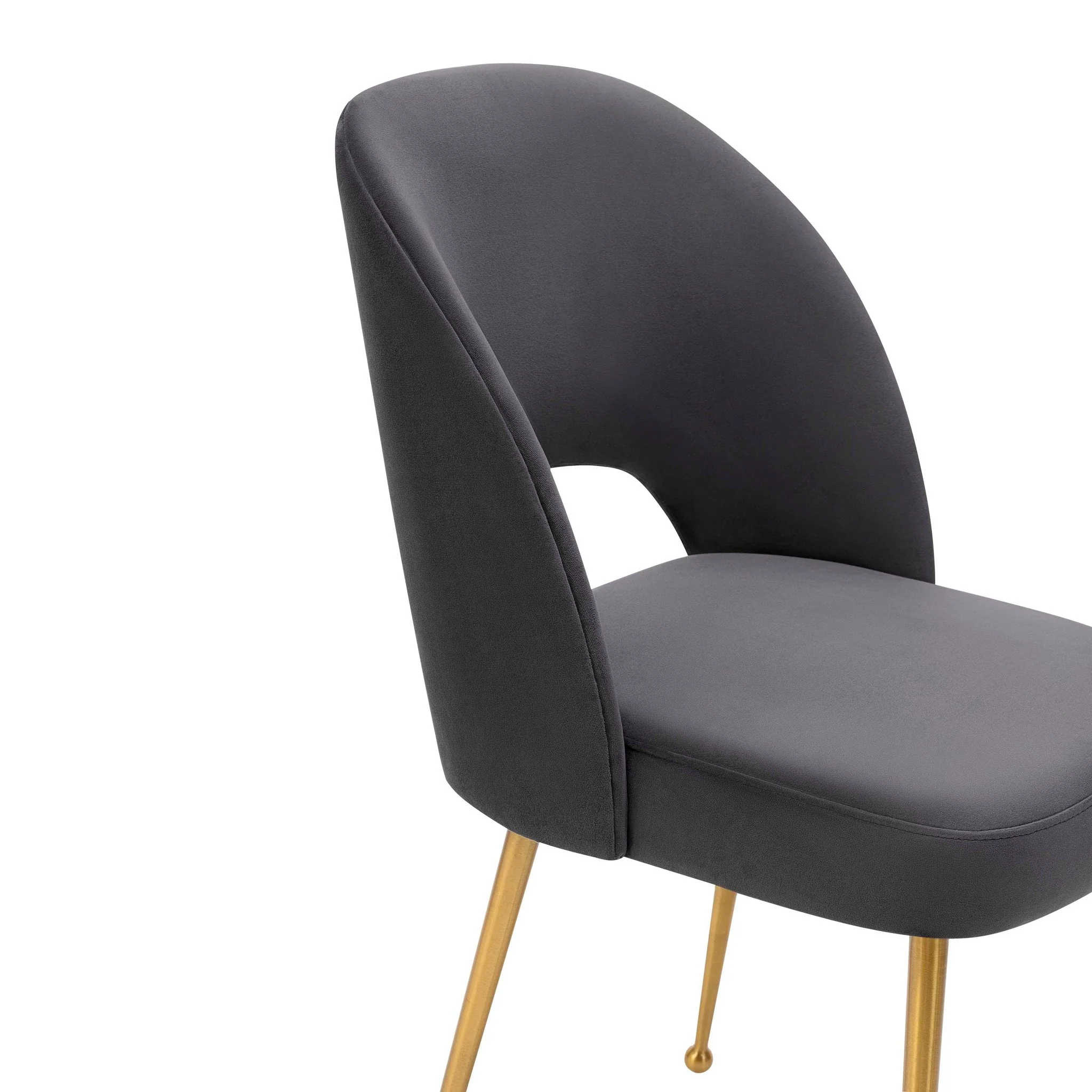 Swell Dark Grey Velvet Chair - Image 5