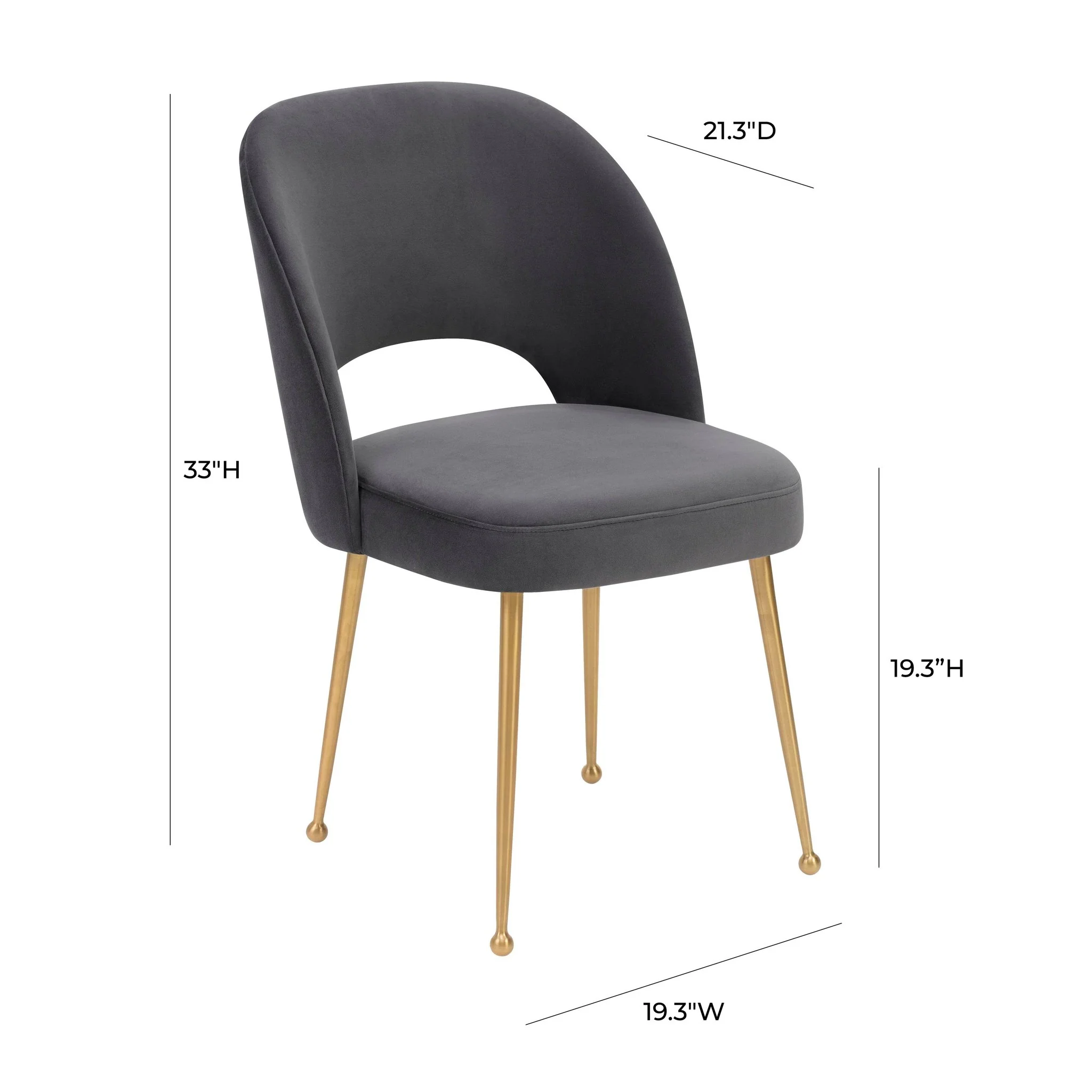 Swell Dark Grey Velvet Chair - Image 6