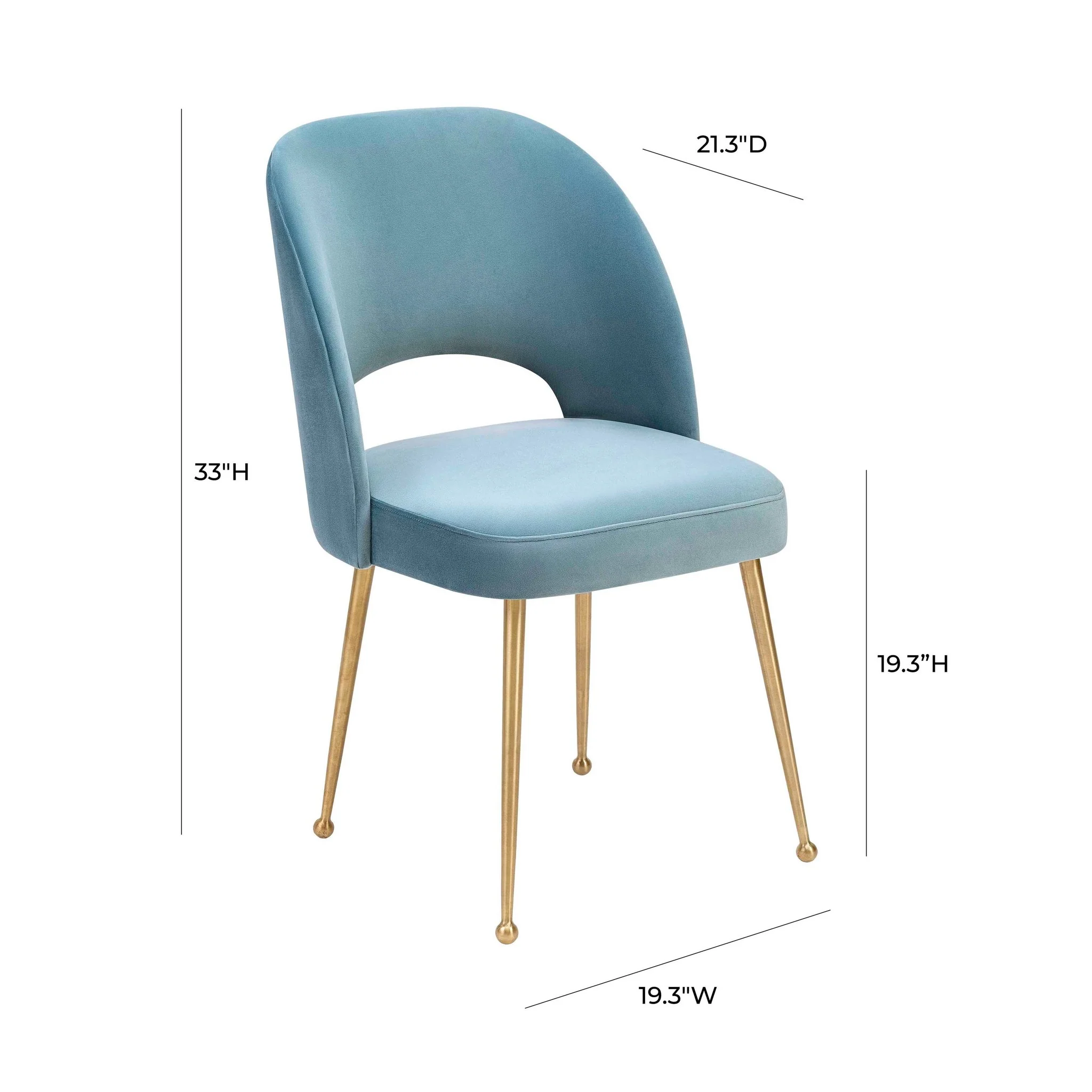 Swell Sea Blue Velvet Chair - Image 6