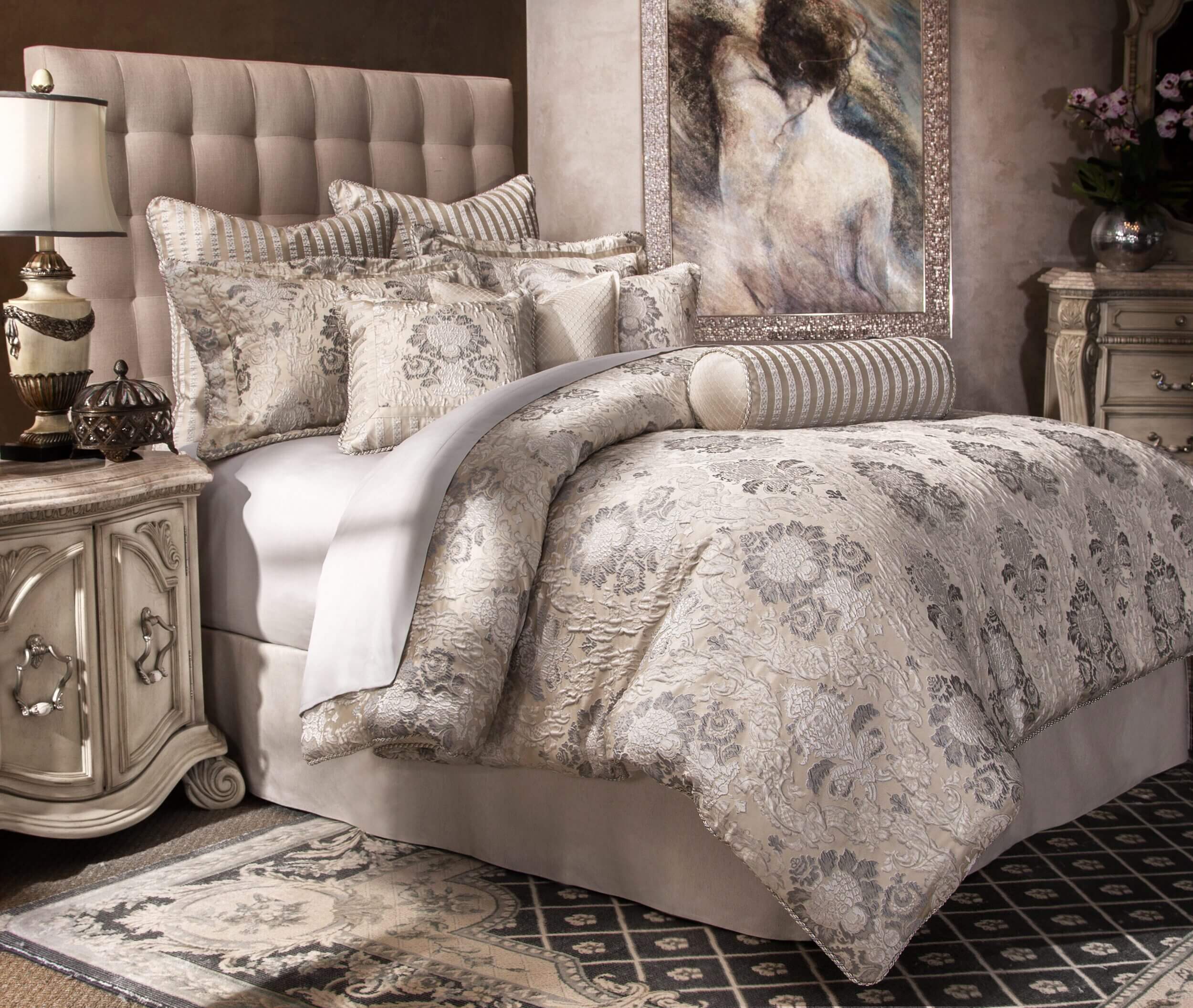 Sycamore Grove 9-Piece Queen Comforter Set - Silver - Image 2