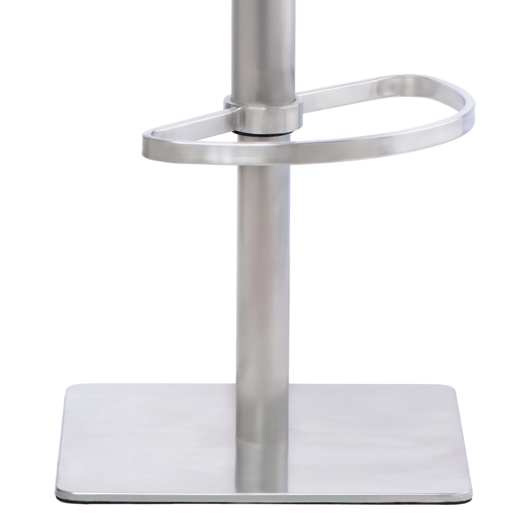 Sydney Adjustable Barstool in Brushed Stainless Steel with Vintage Gray Faux Leather and Gray Walnut Wood Back - Image 6