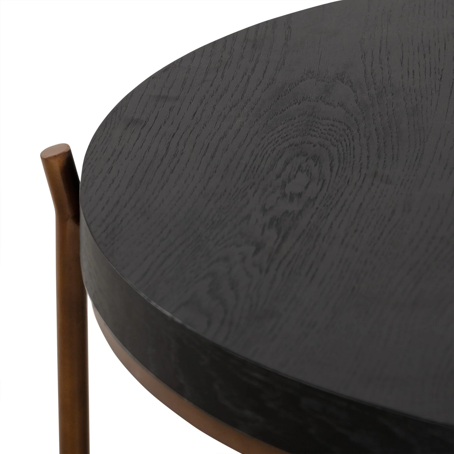 Sylvie Brushed Oak and Metal Round Coffee Table - Image 4