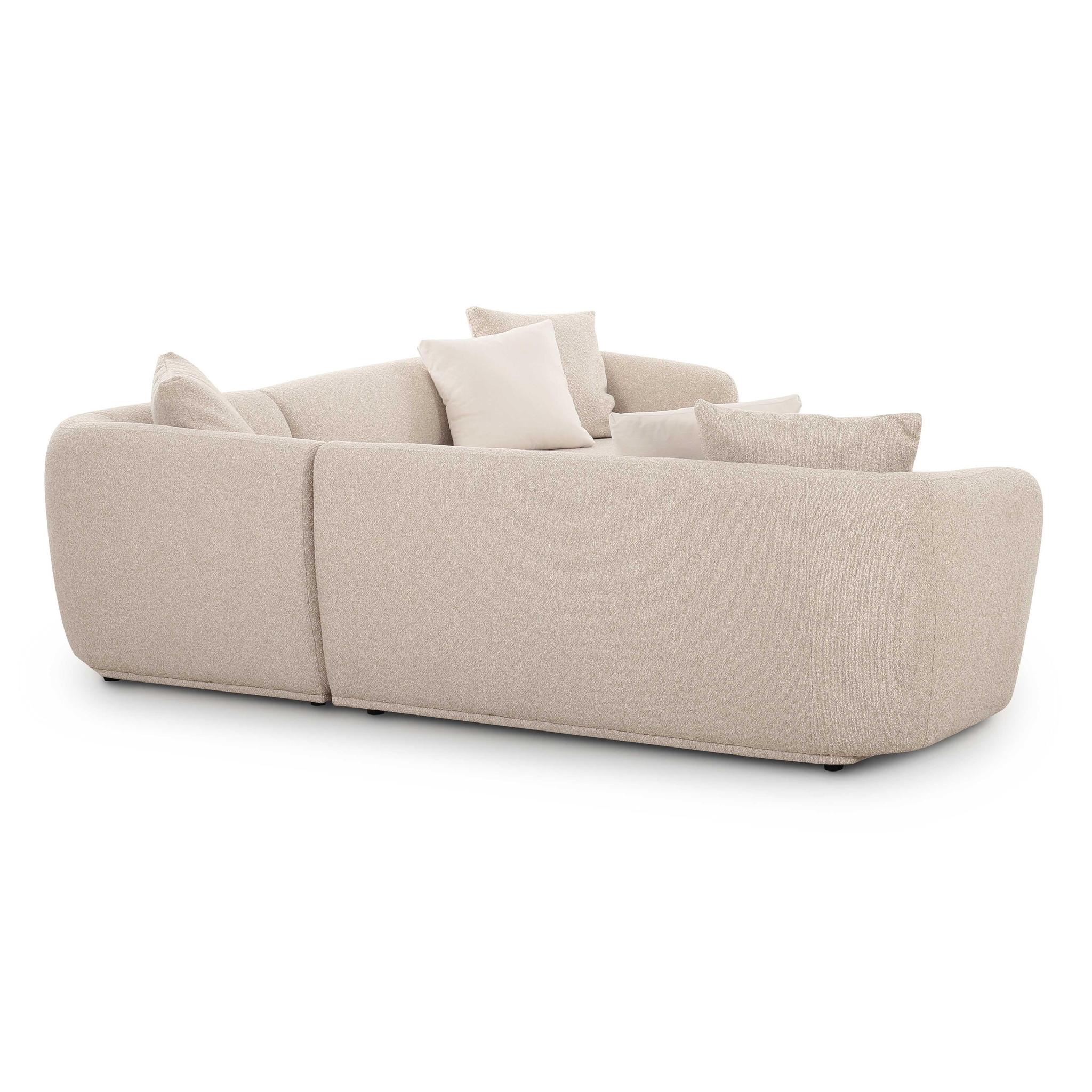 Sylvie Cream Boucle 3-Piece Sectional - Image 4