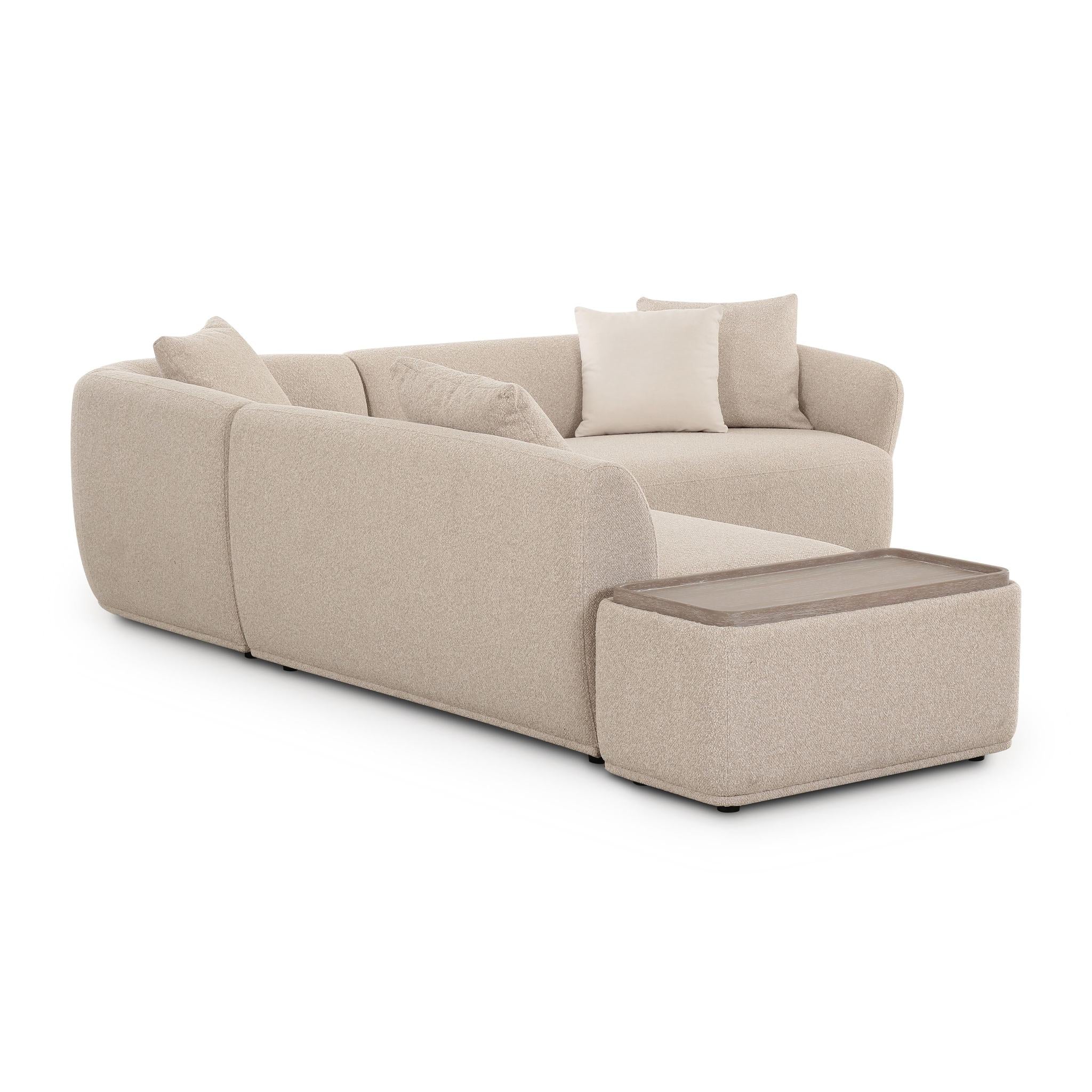 Sylvie Cream Boucle 4-Piece Left Chaise Sectional - Image 4