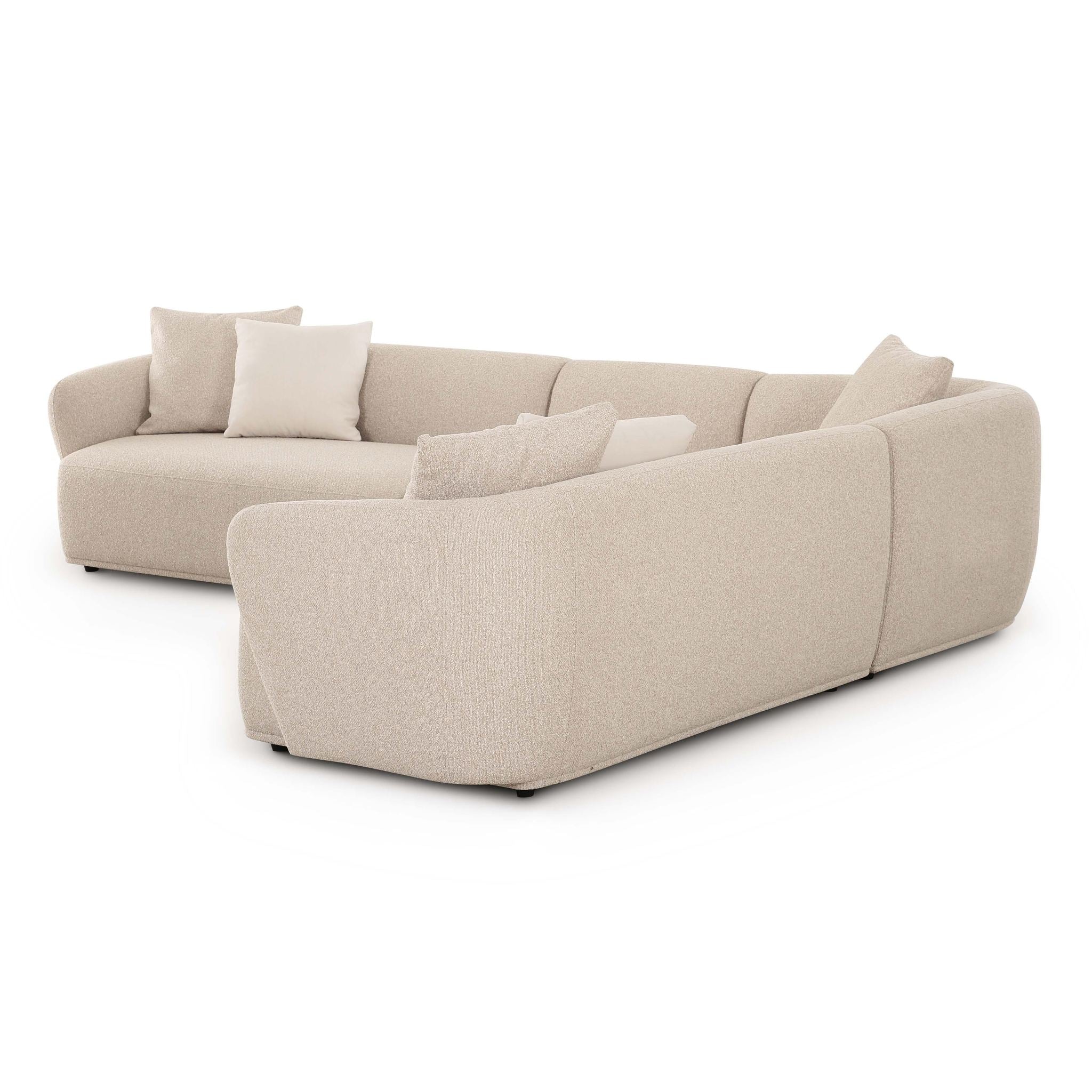 Sylvie Cream Boucle 4-Piece Sectional - Image 4