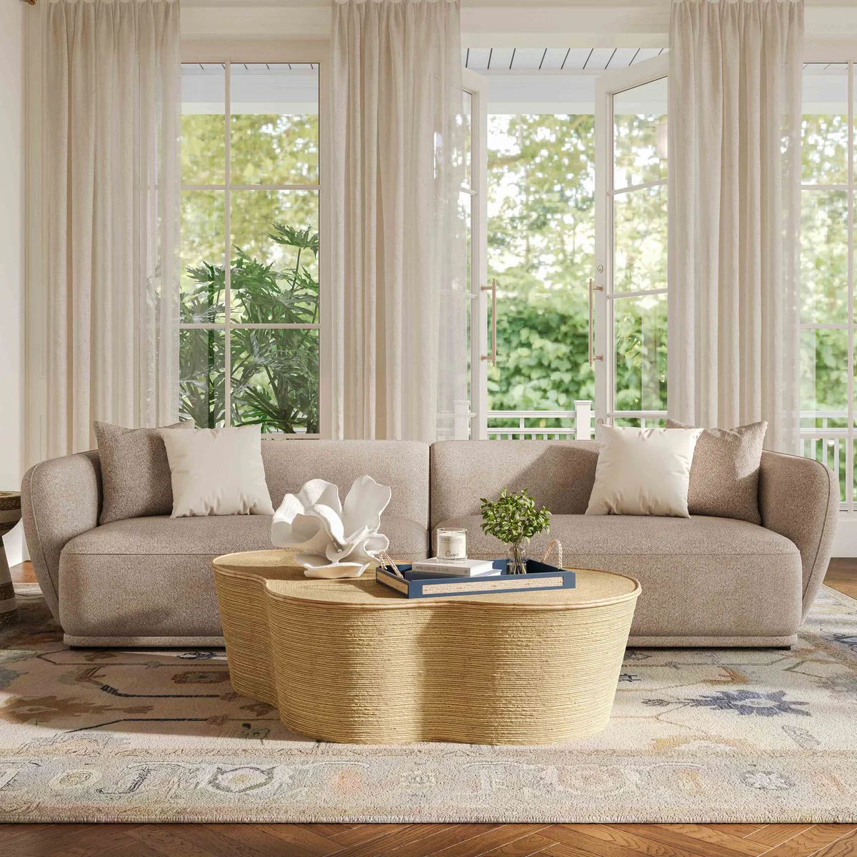 Sylvie Cream Boucle 4-Seater Sofa - Image 2