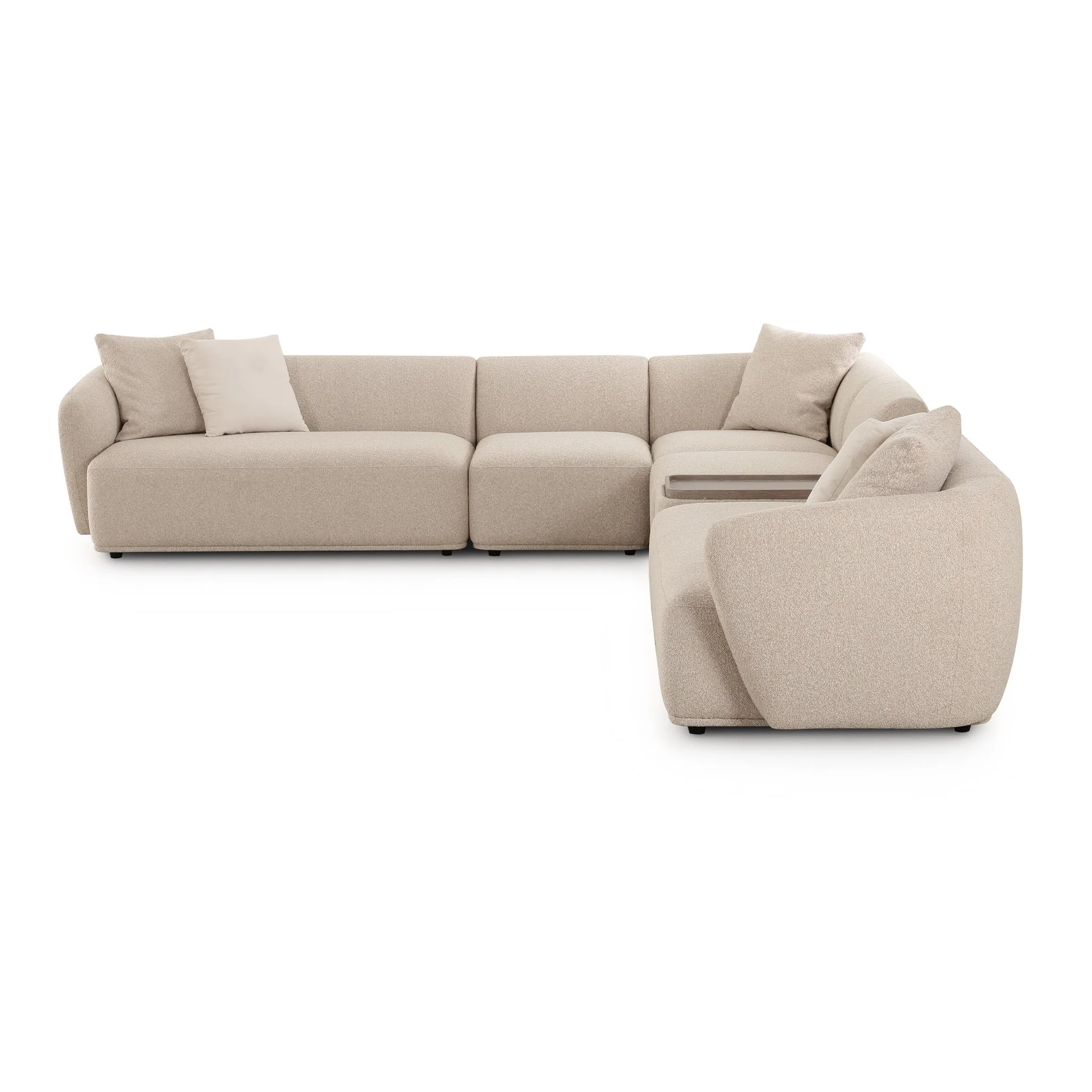 Sylvie Cream Boucle 6-Piece Large Sectional - Image 3
