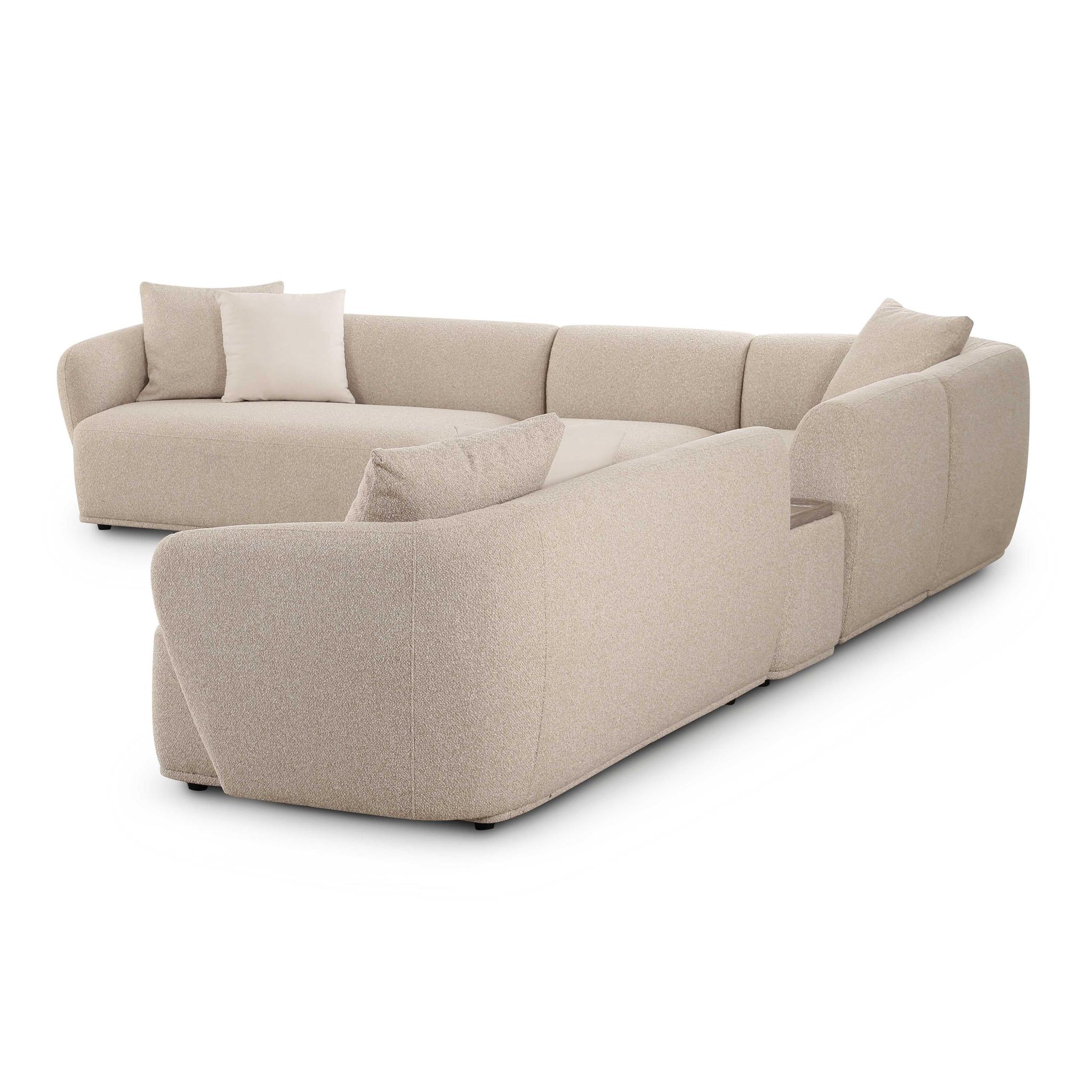 Sylvie Cream Boucle 6-Piece Large Sectional - Image 4