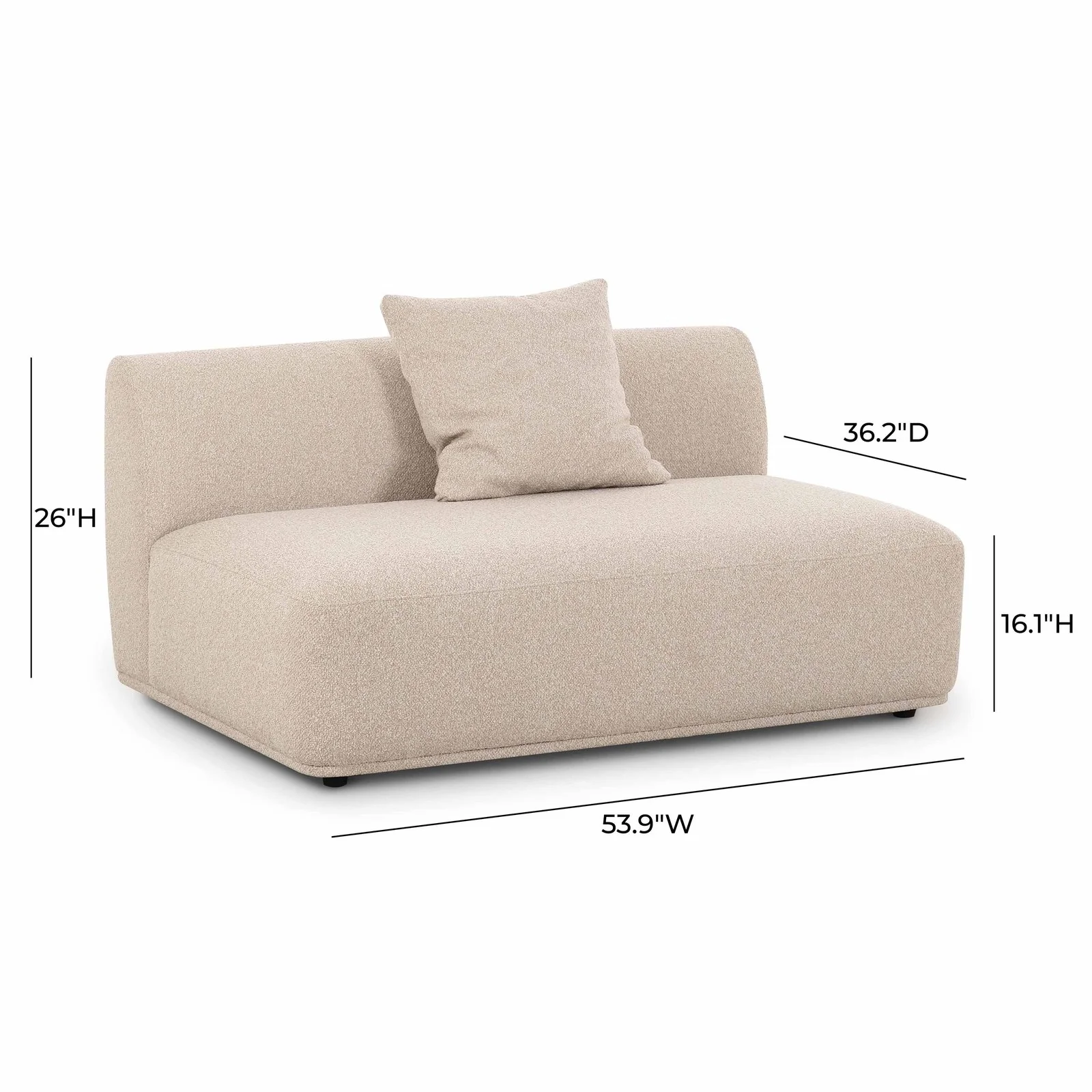 Sylvie Cream Boucle Armless 2-seater - Image 5
