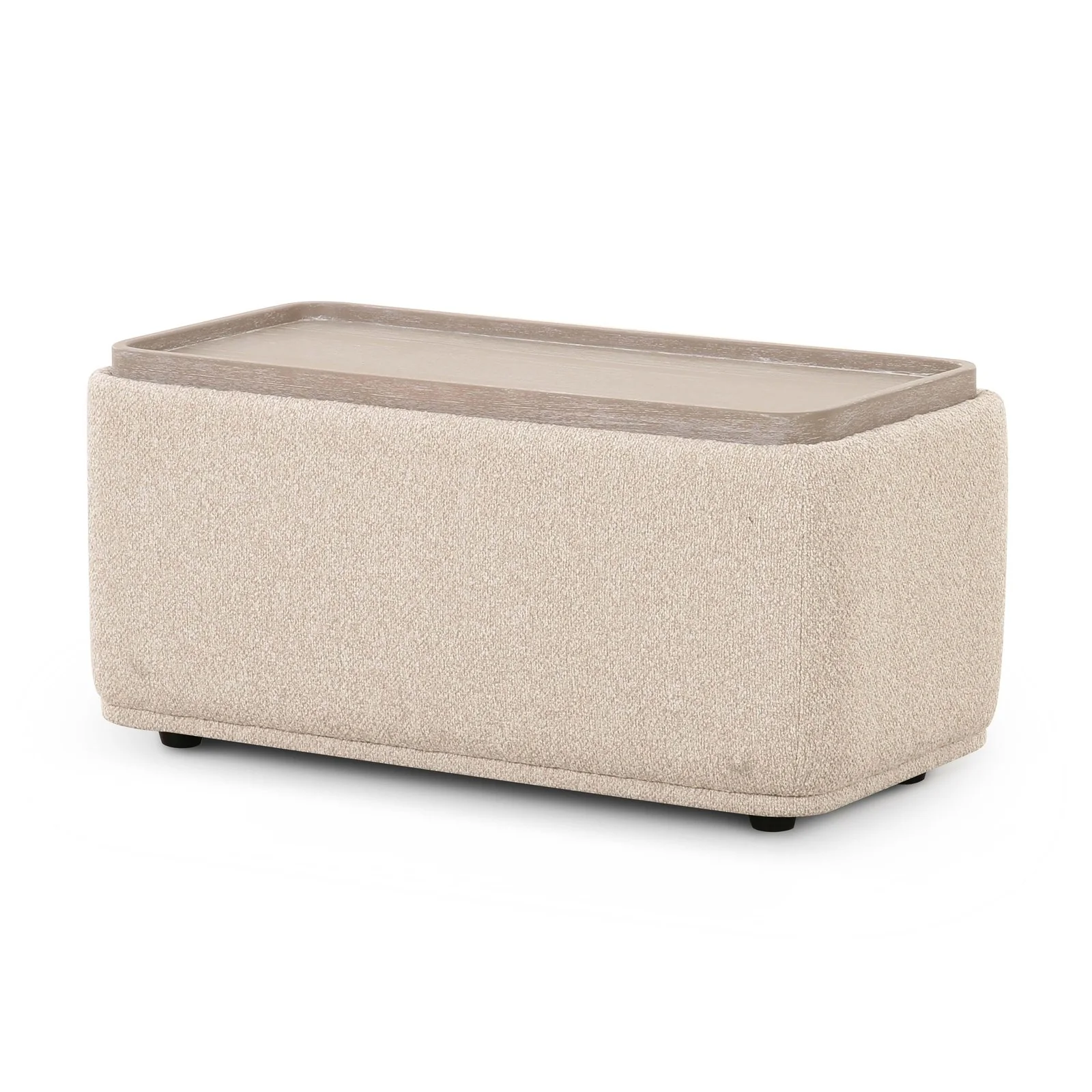 Sylvie Cream Boucle Ottoman Table - Image 3