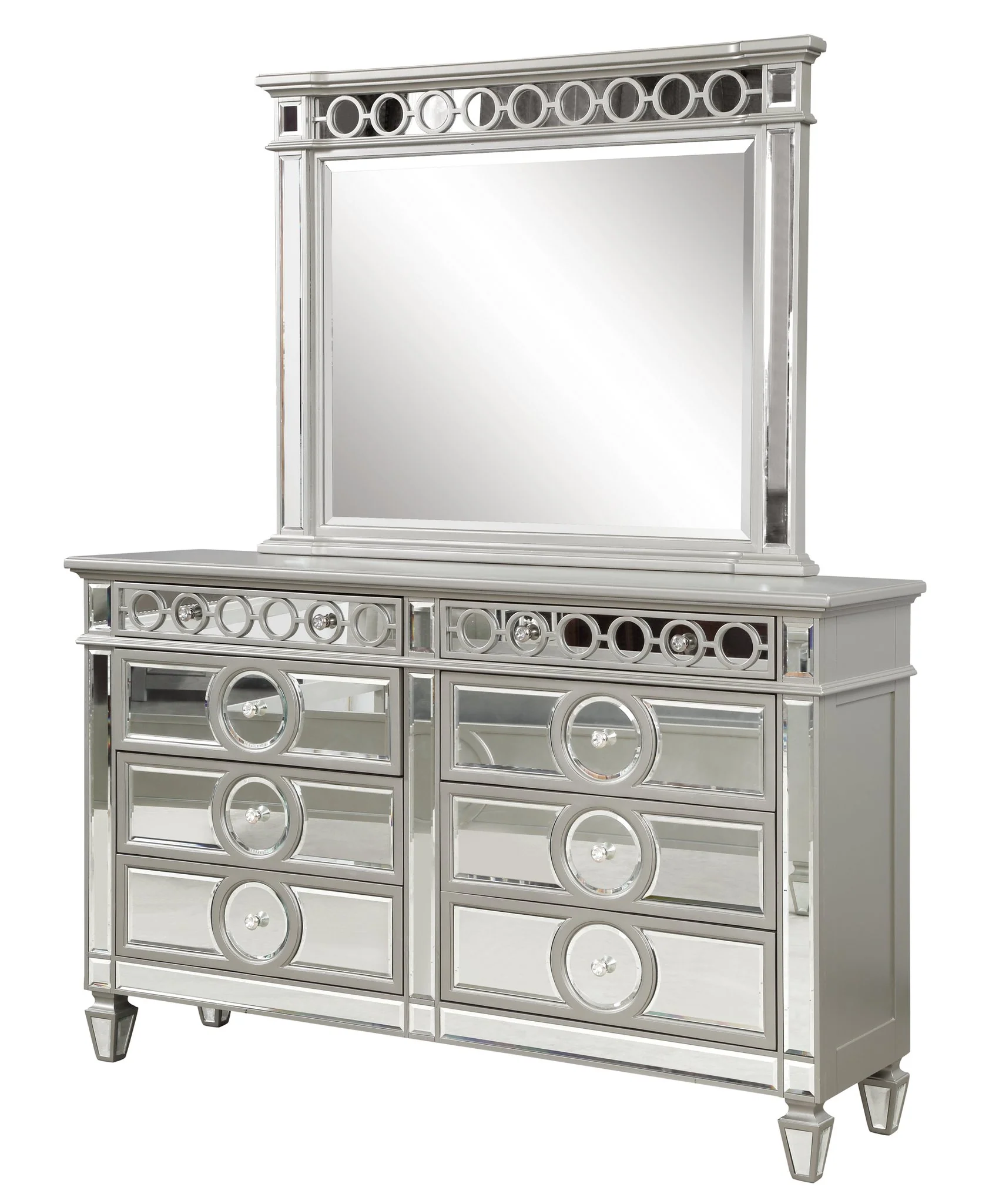 Symphony 4 Pc Queen Bed Silver - Image 8