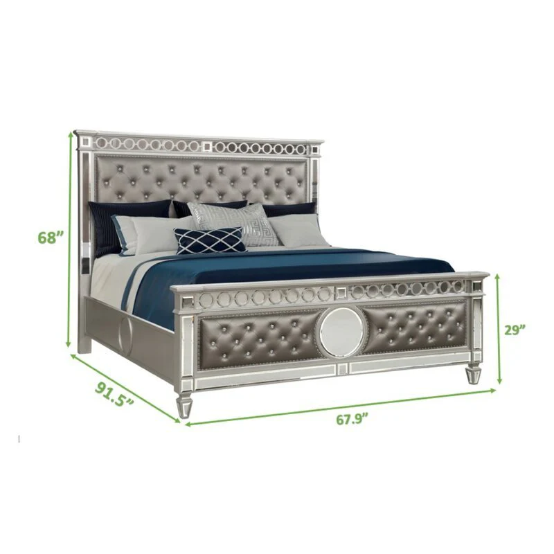 Symphony Queen Bed Silver - Image 7