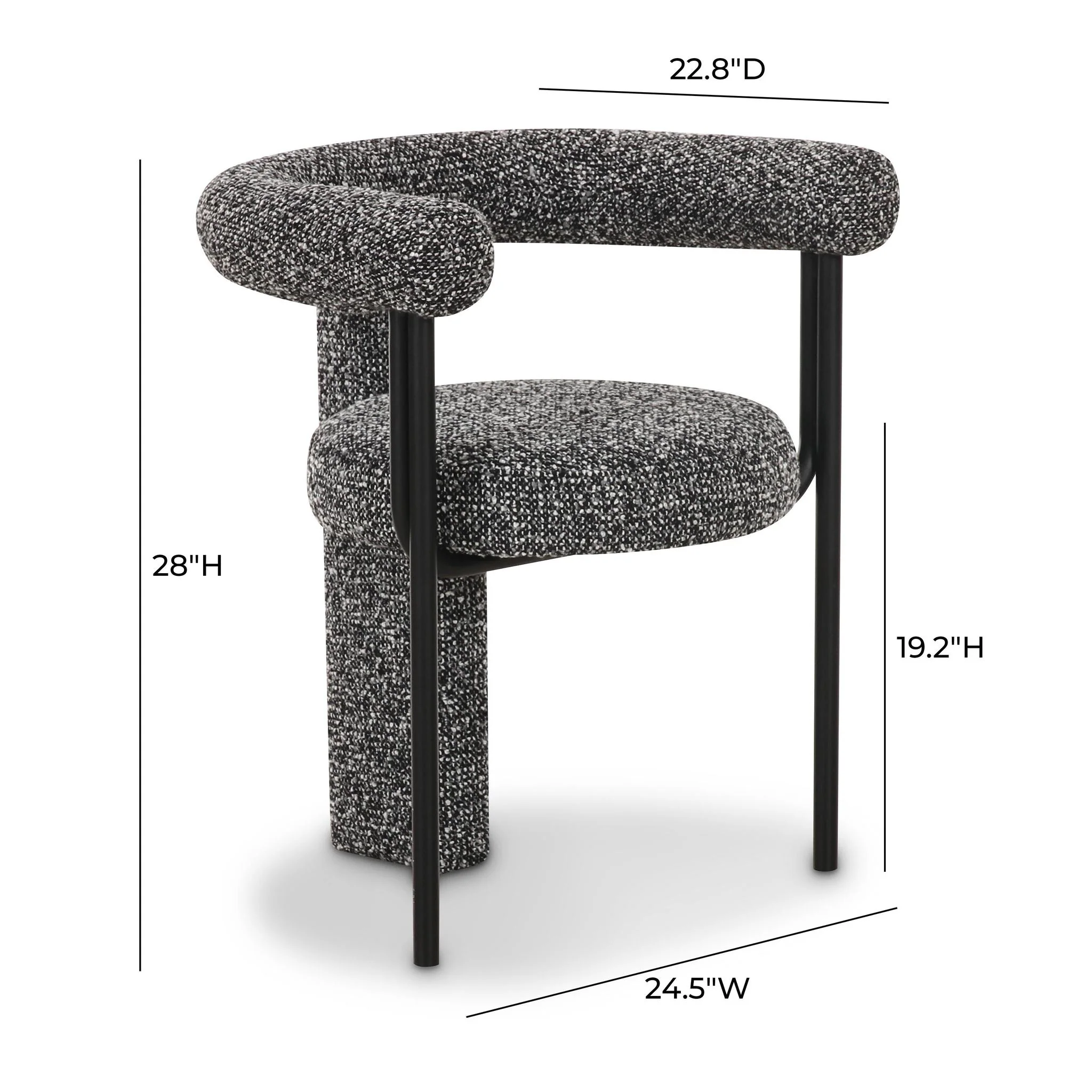 Synn Black Performance Boucle Dining Chair - Image 6