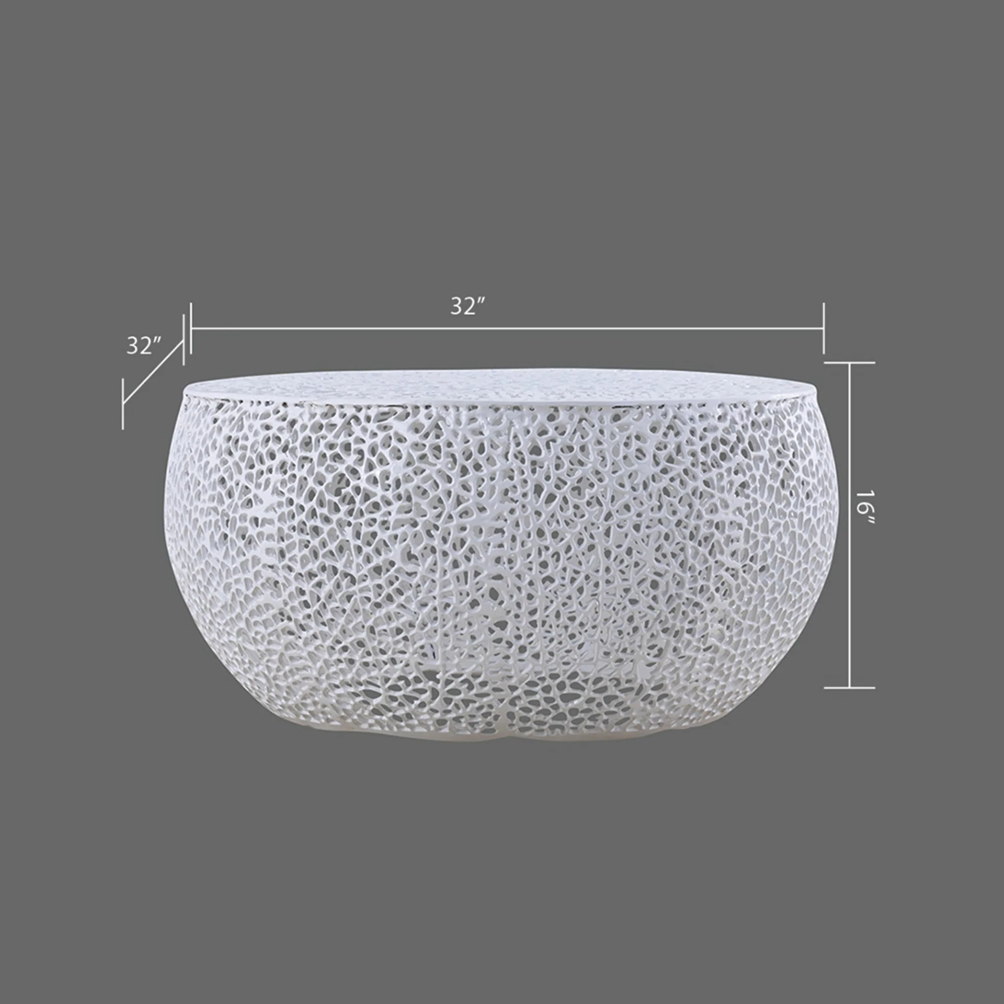 T3502-32-15 Round Coffee Table White - Image 2