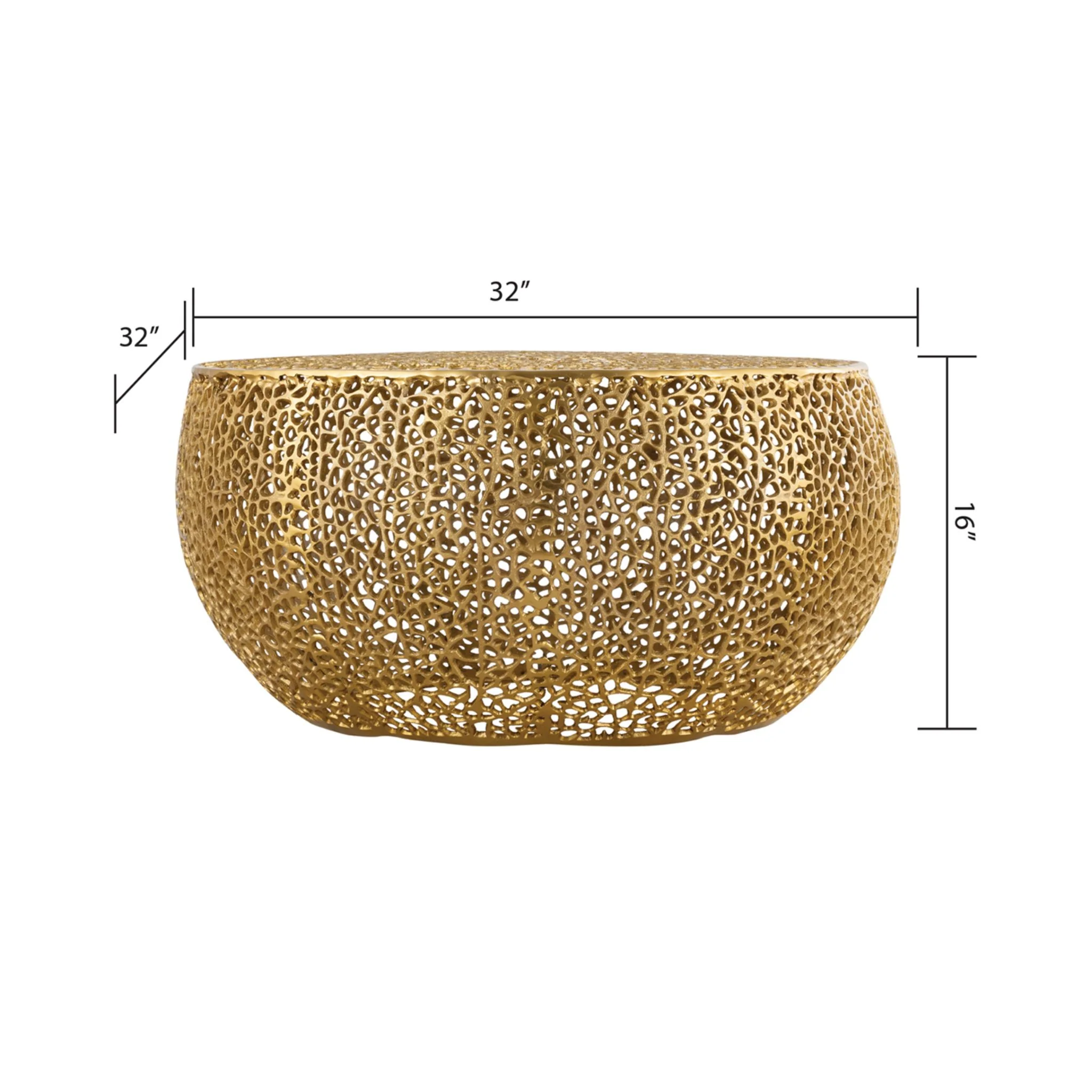 T3502-32-25 Round Coffee Table Gold - Image 4