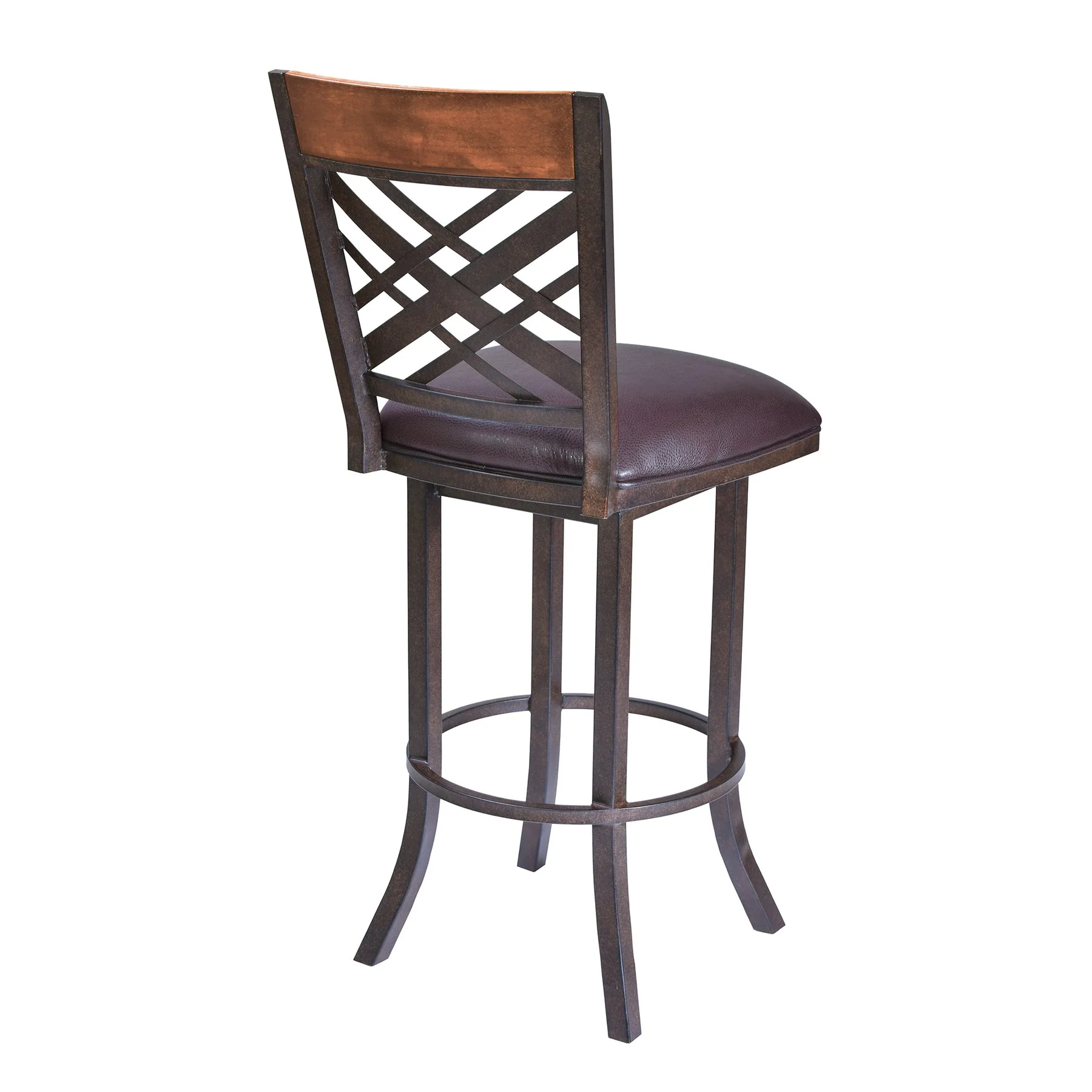 Tahiti 26" Barstool in Auburn Bay finish with Brown Pu upholstery - Image 2