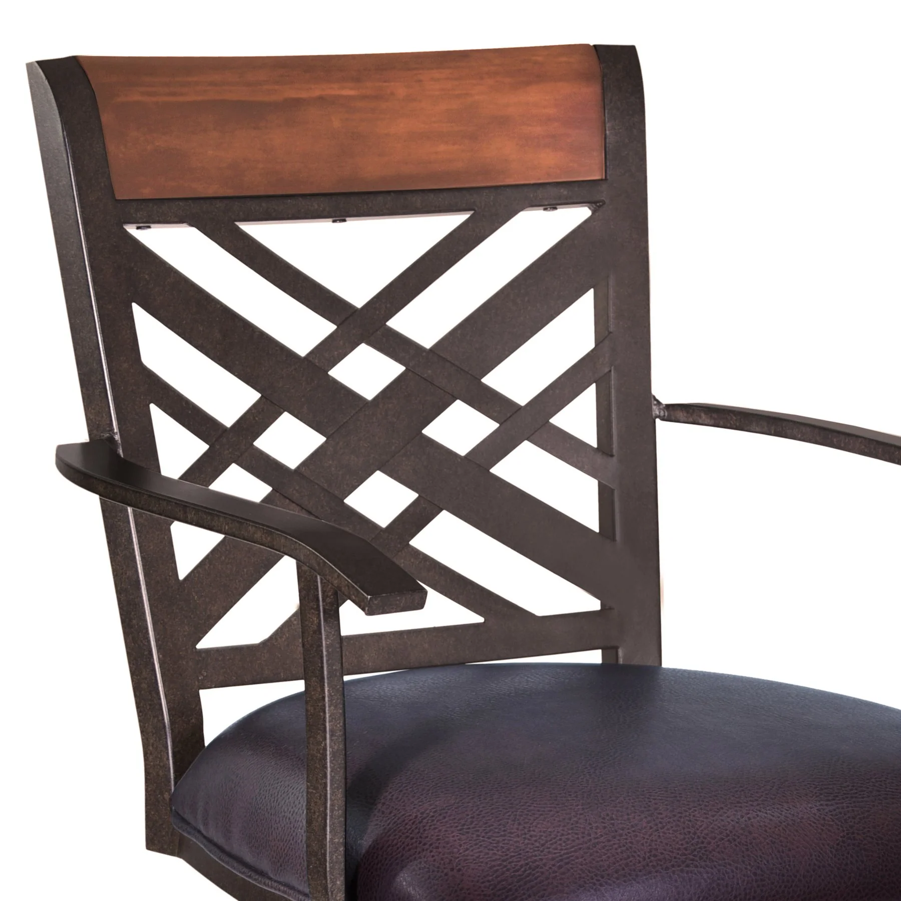 Tahiti 30" Arm Barstool in Auburn Bay finish with Brown Pu upholstery - Image 3