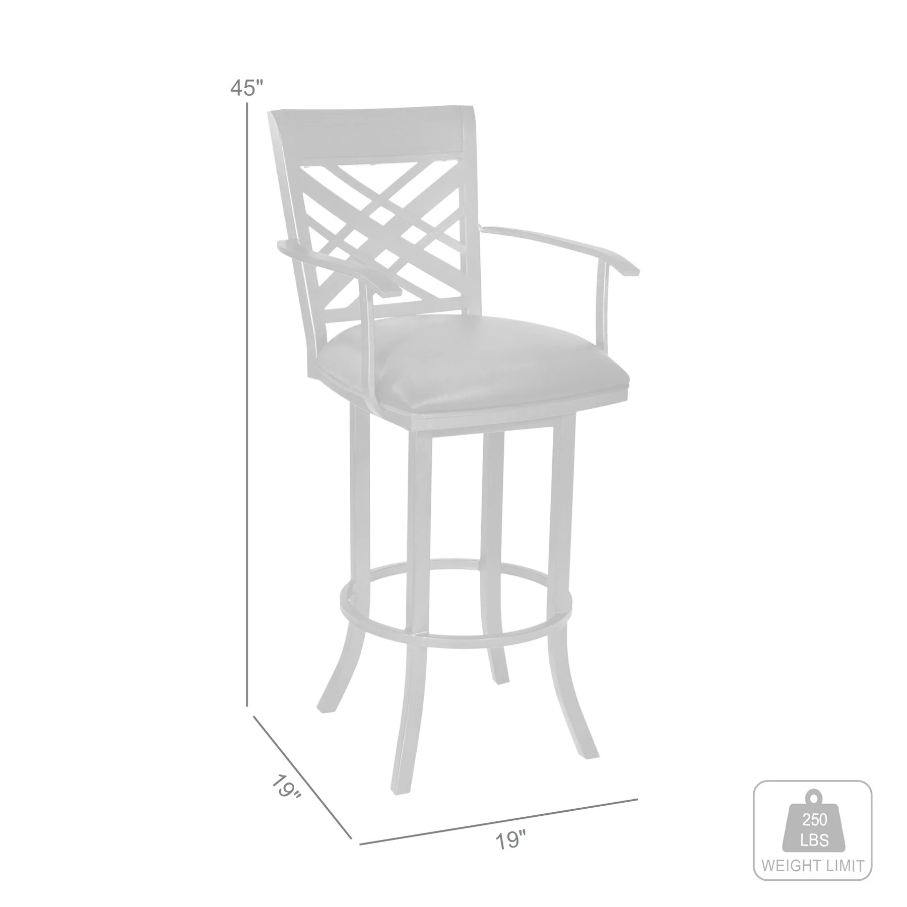 Tahiti 30" Arm Barstool in Auburn Bay finish with Brown Pu upholstery - Image 5