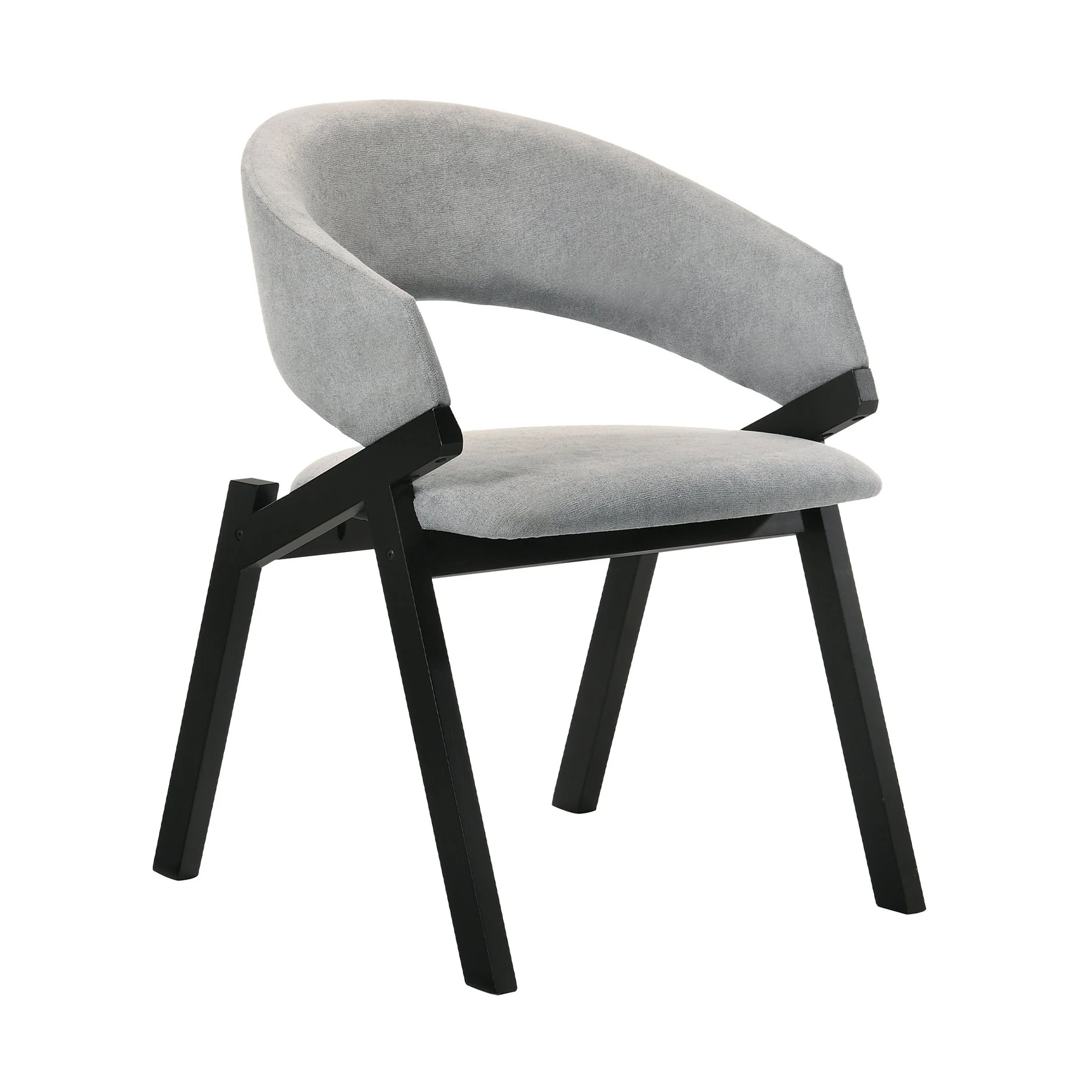 Talulah Gray Fabric and Black Veneer Dining Side Chairs - Set of 2 - Image 2